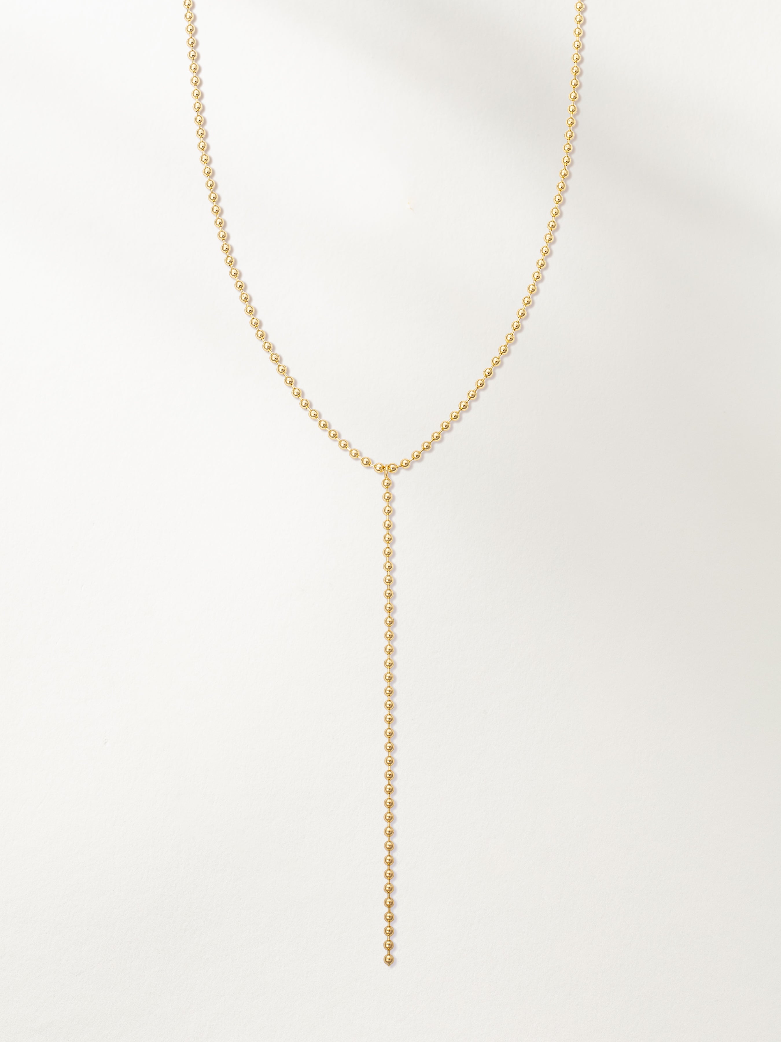 Silver or Gold Ball Chain Lariat Necklace Uncommon James