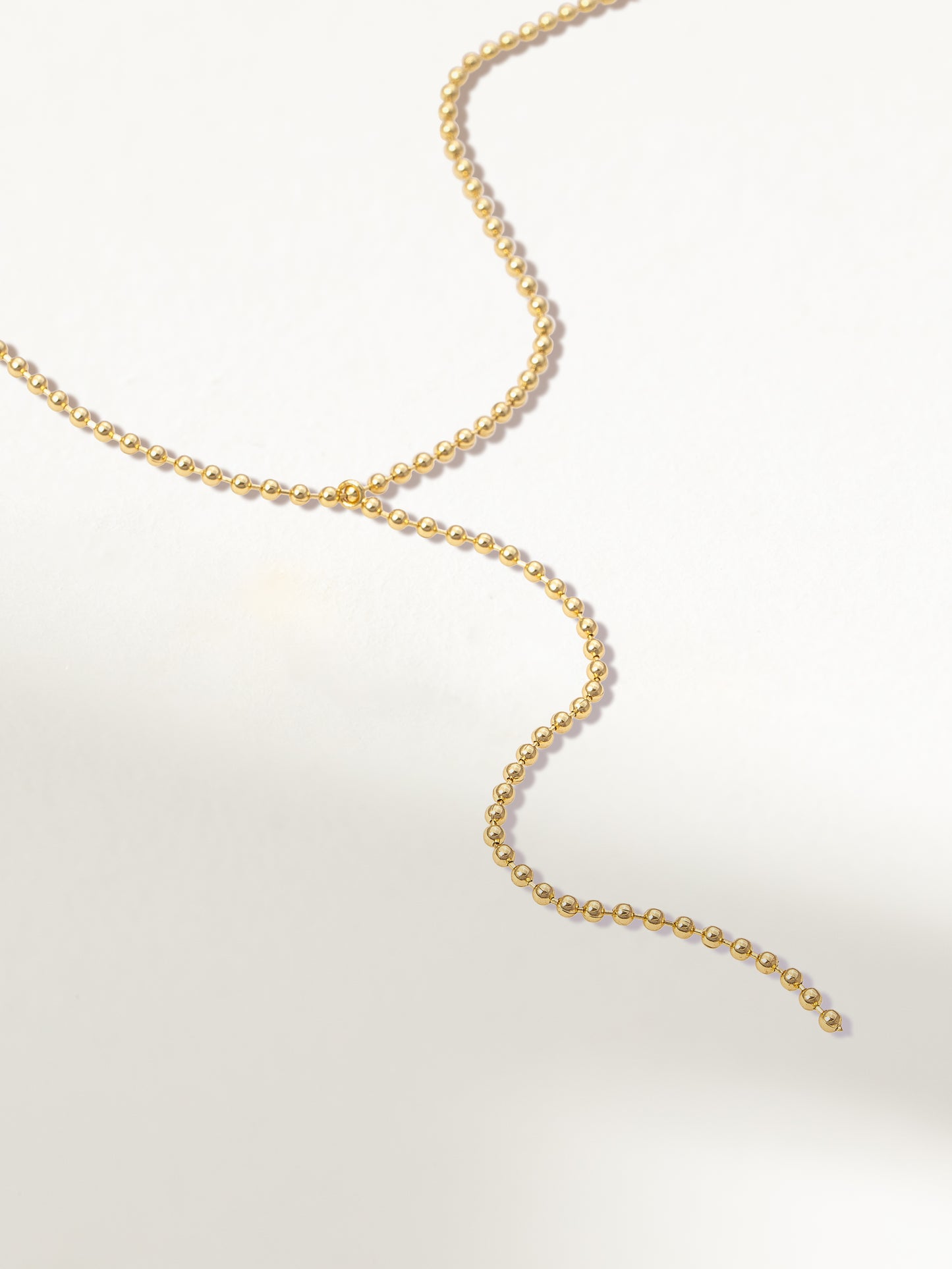 Ball Chain Lariat Necklace | Gold | Product Detail Image | Uncommon James