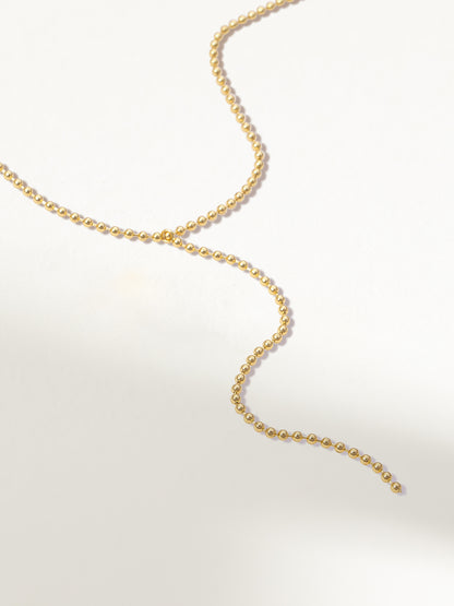 ["Ball Chain Lariat Necklace ", " Gold ", " Product Detail Image ", " Uncommon James"]