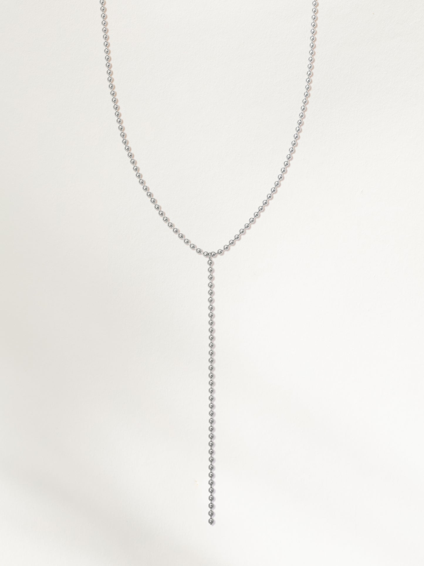 Ball Chain Lariat Necklace | Silver | Product Image | Uncommon James