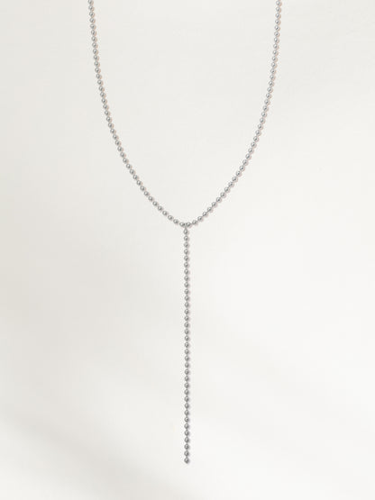 ["Ball Chain Lariat Necklace ", " Silver ", " Product Image ", " Uncommon James"]