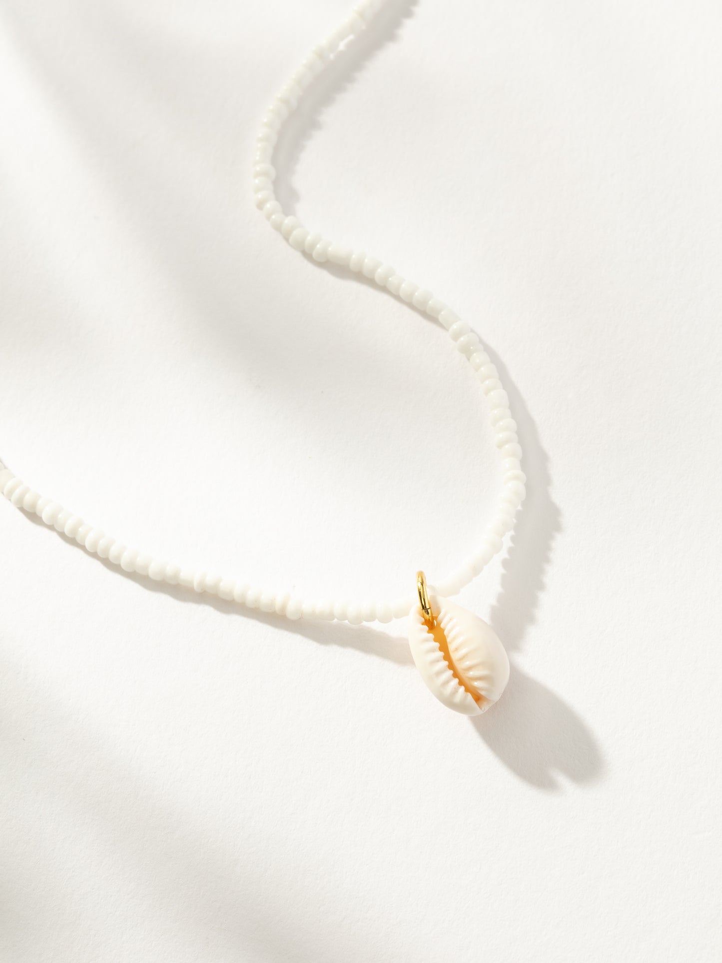 Beaded Puka Shell Necklace | White | Product Detail Image | Uncommon James