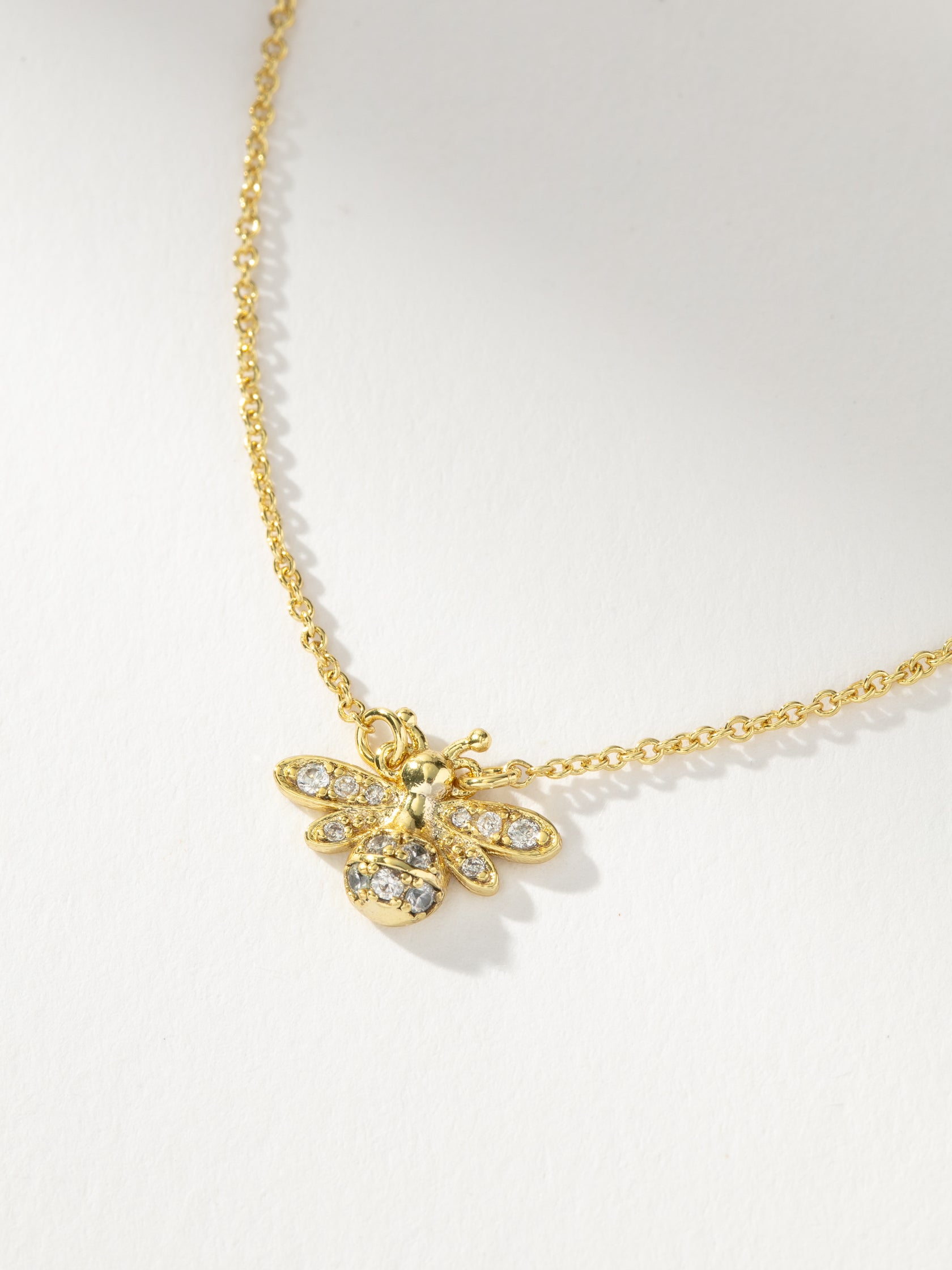Gold Chain And Pewter Bee Necklace main image 1