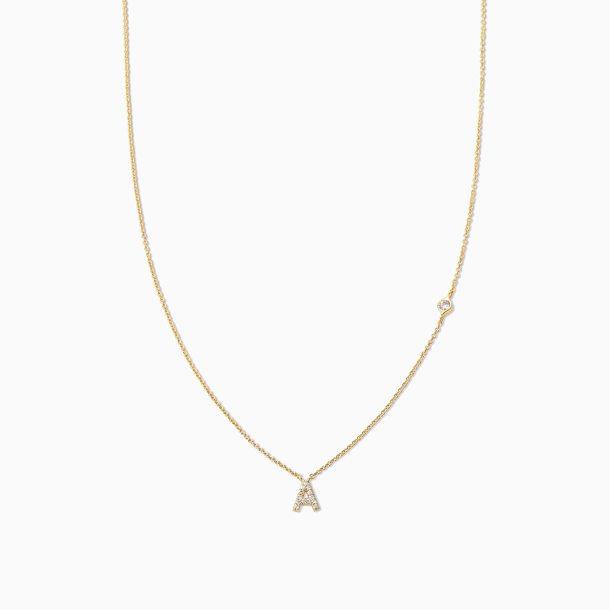 Pavé Initial Necklace | Gold A | Product Image | Uncommon James