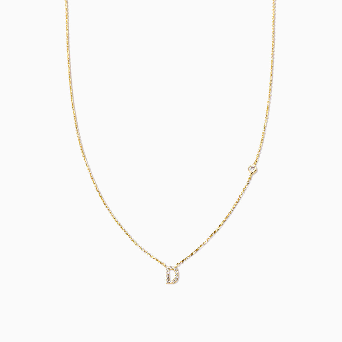 Pavé Initial Necklace | Gold D | Product Image | Uncommon James