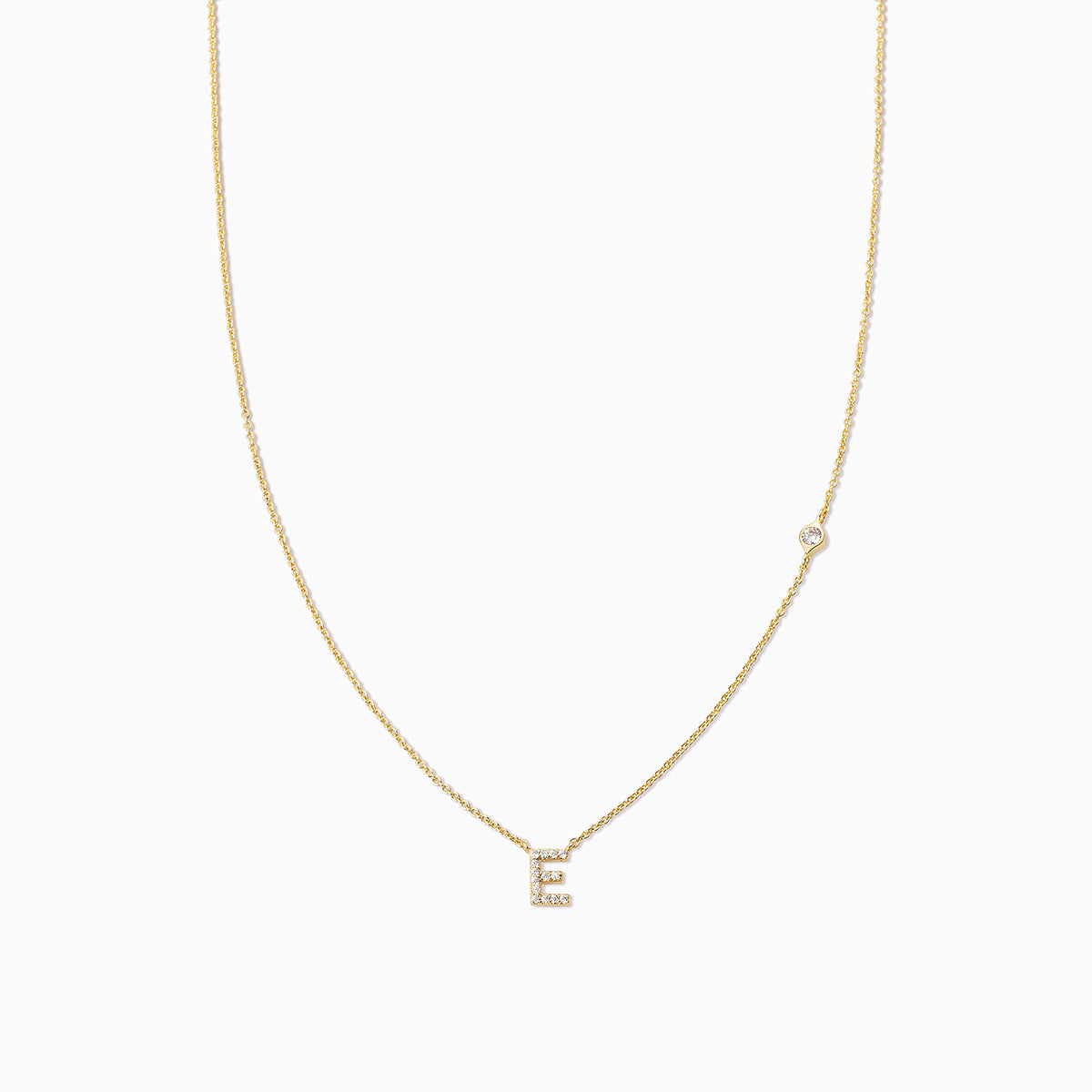 Pavé Initial Necklace | Gold E | Product Image | Uncommon James
