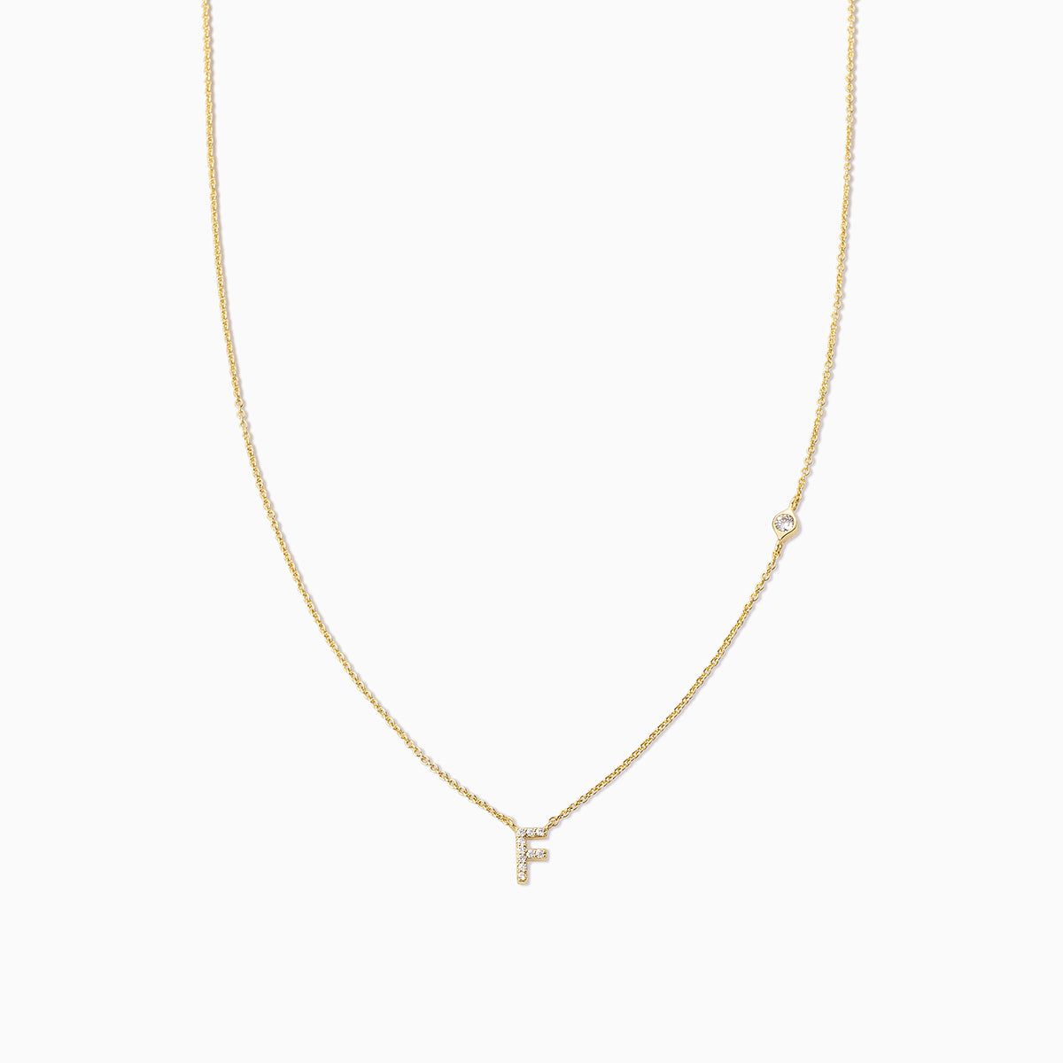 Pavé Initial Necklace | Gold F | Product Image | Uncommon James