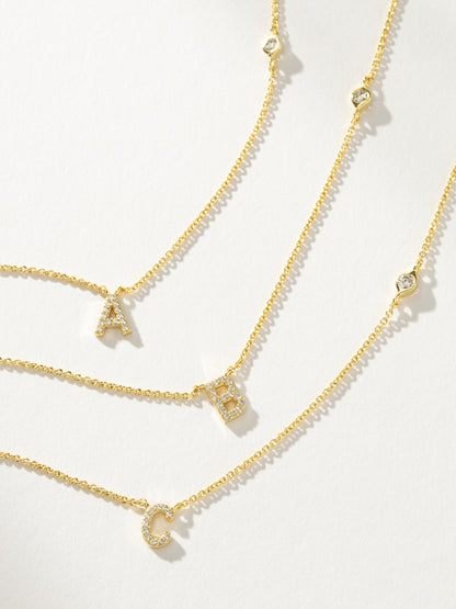 Pavé Initial Necklace | Gold | eComm Image | Uncommon James