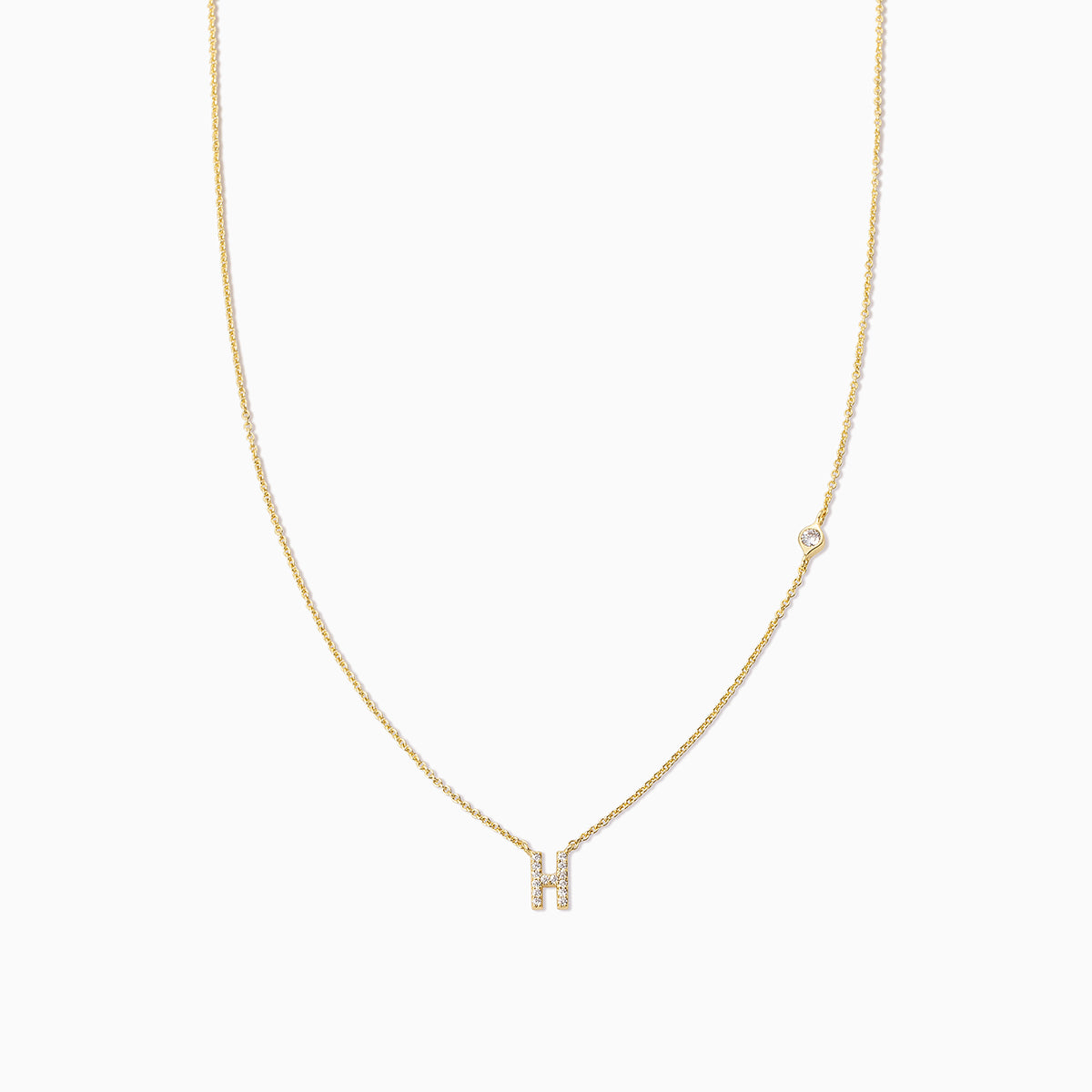 Pavé Initial Necklace | Gold H | Product Image | Uncommon James