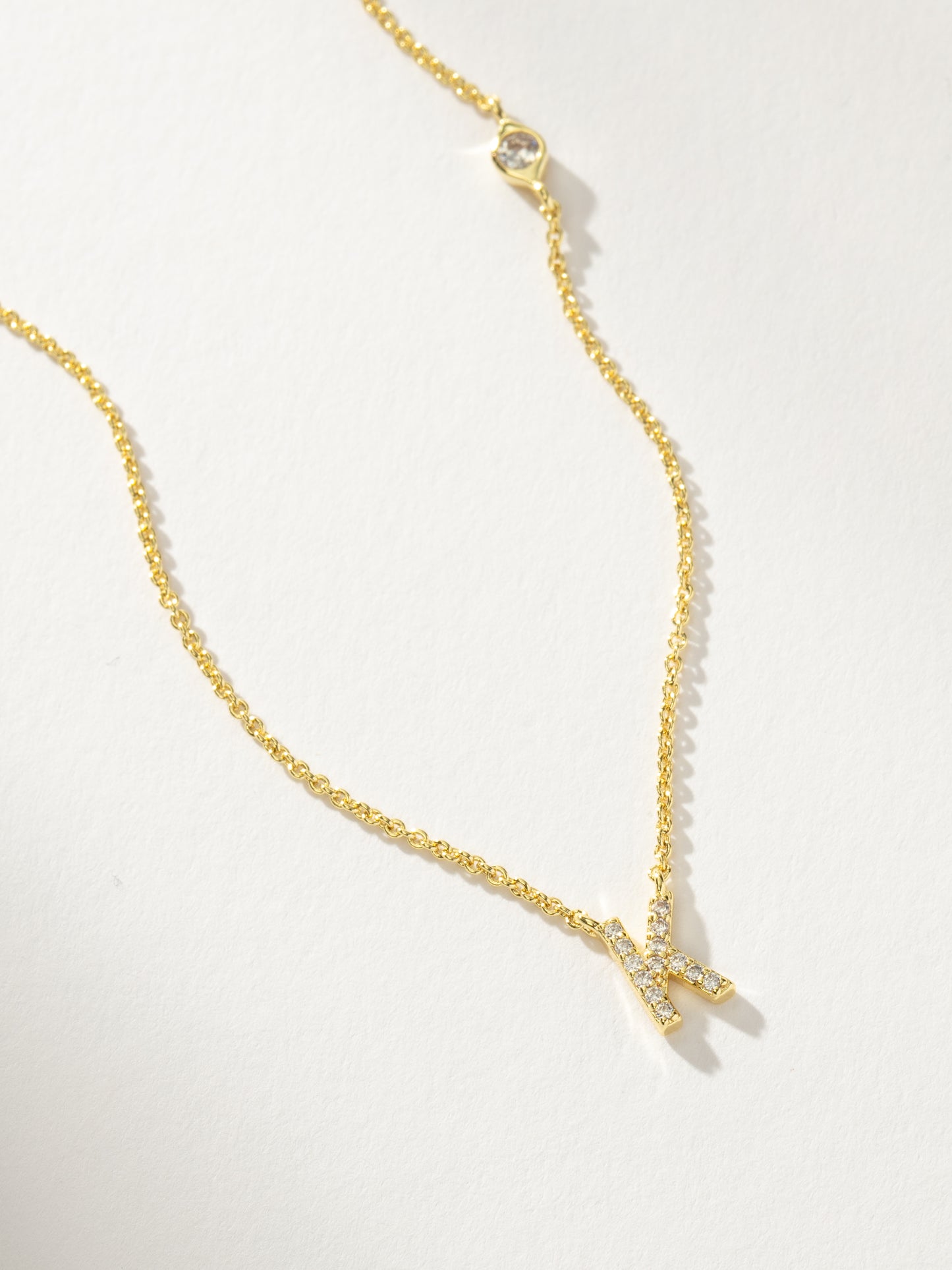 Pavé Initial Necklace | Gold K | Product Detail Image | Uncommon James