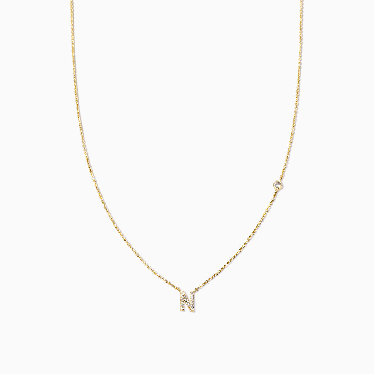 Pavé Initial Necklace | Gold N | Product Image | Uncommon James