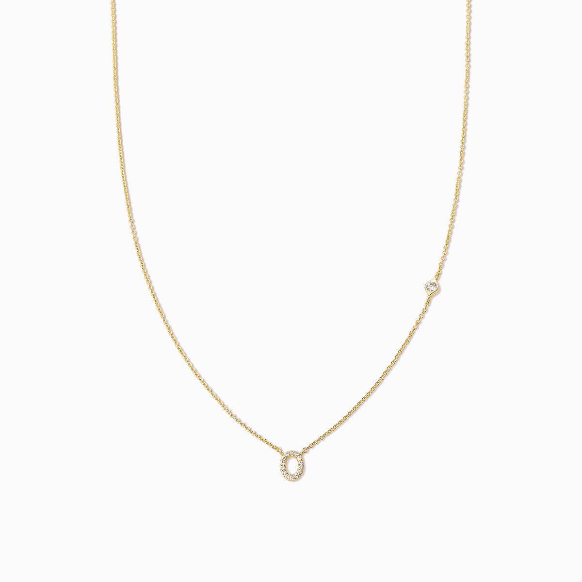 Pavé Initial Necklace | Gold O | Product Image | Uncommon James