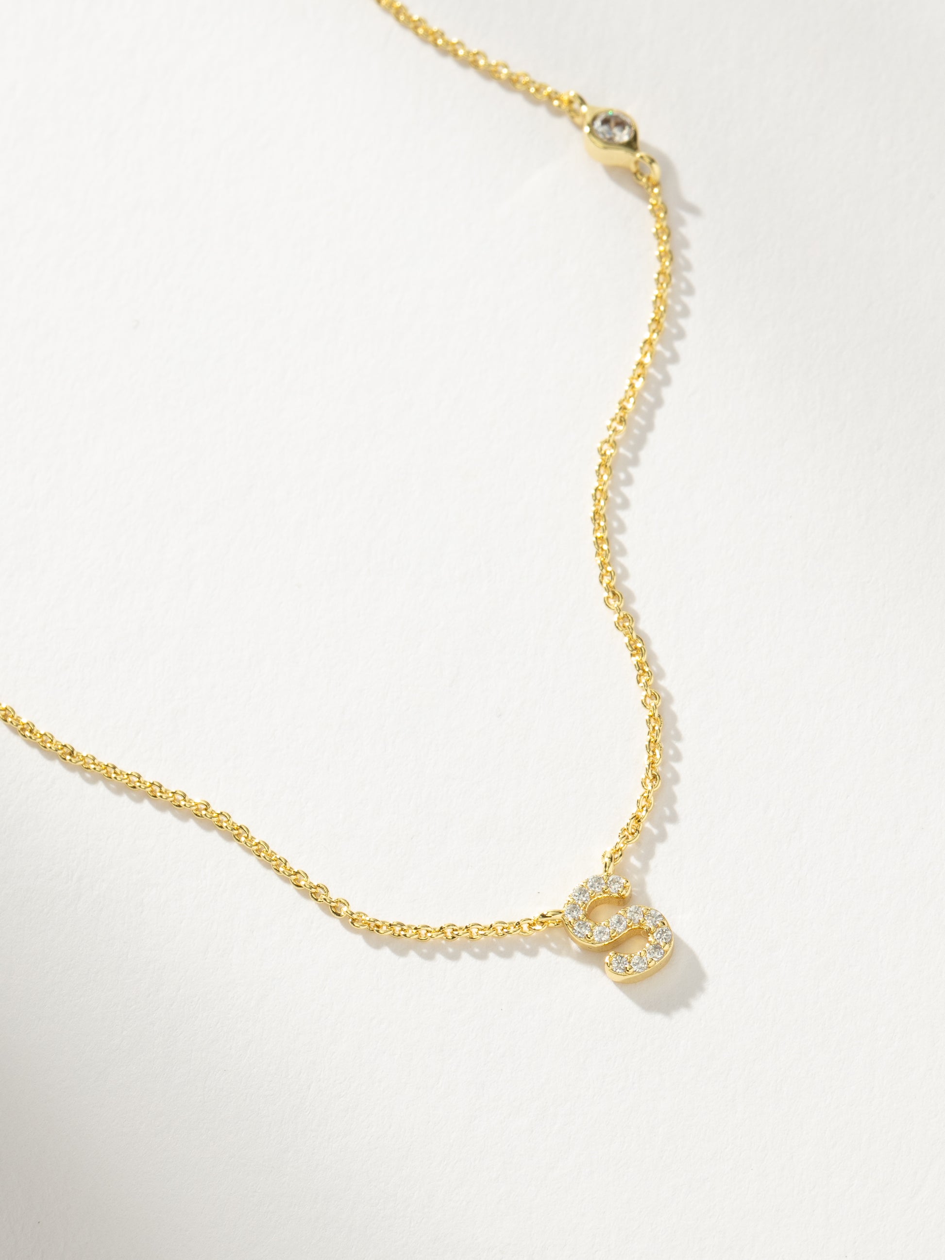 Pavé Initial Necklace | Gold S | Product Detail Image | Uncommon James