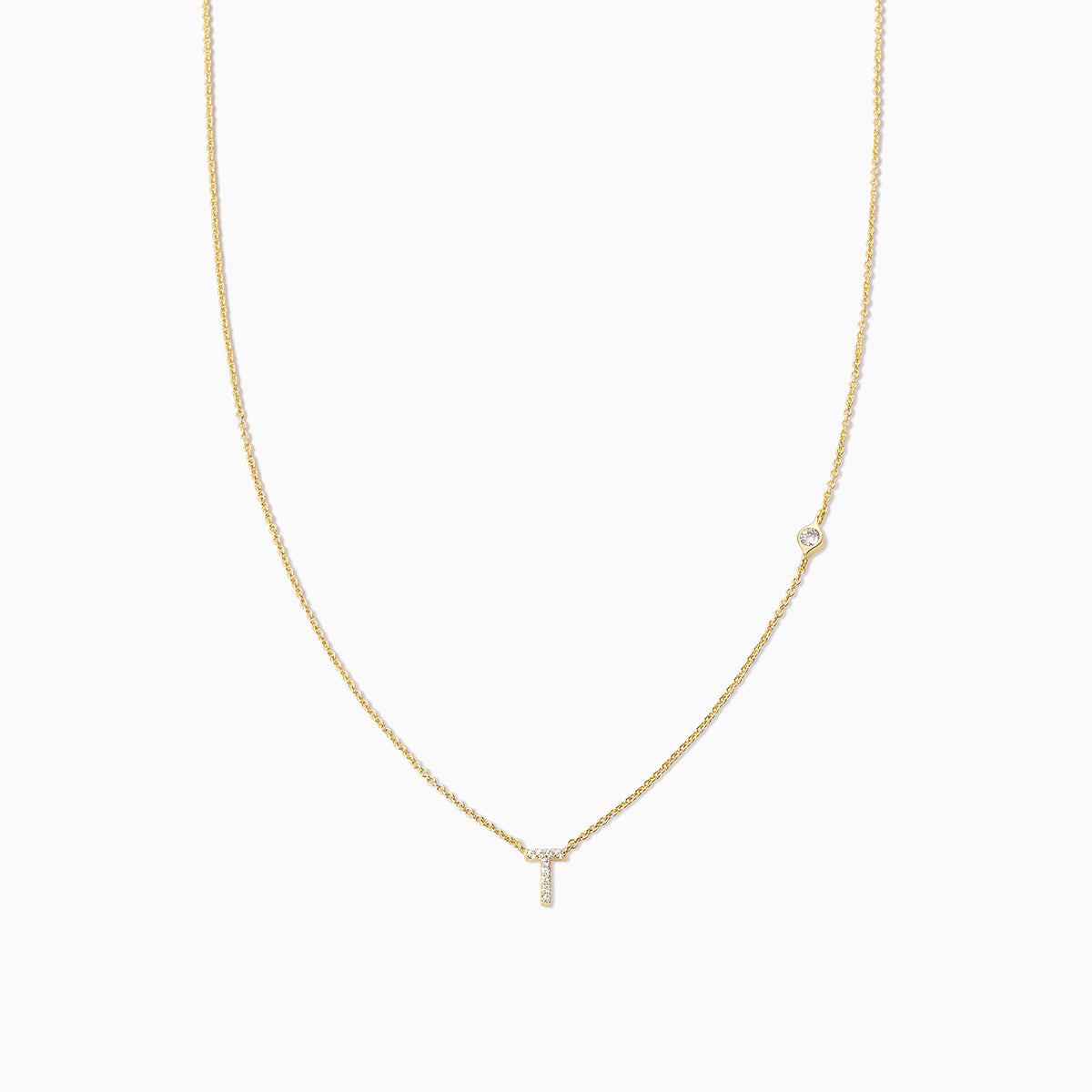 Pavé Initial Necklace | Gold T | Product Image | Uncommon James