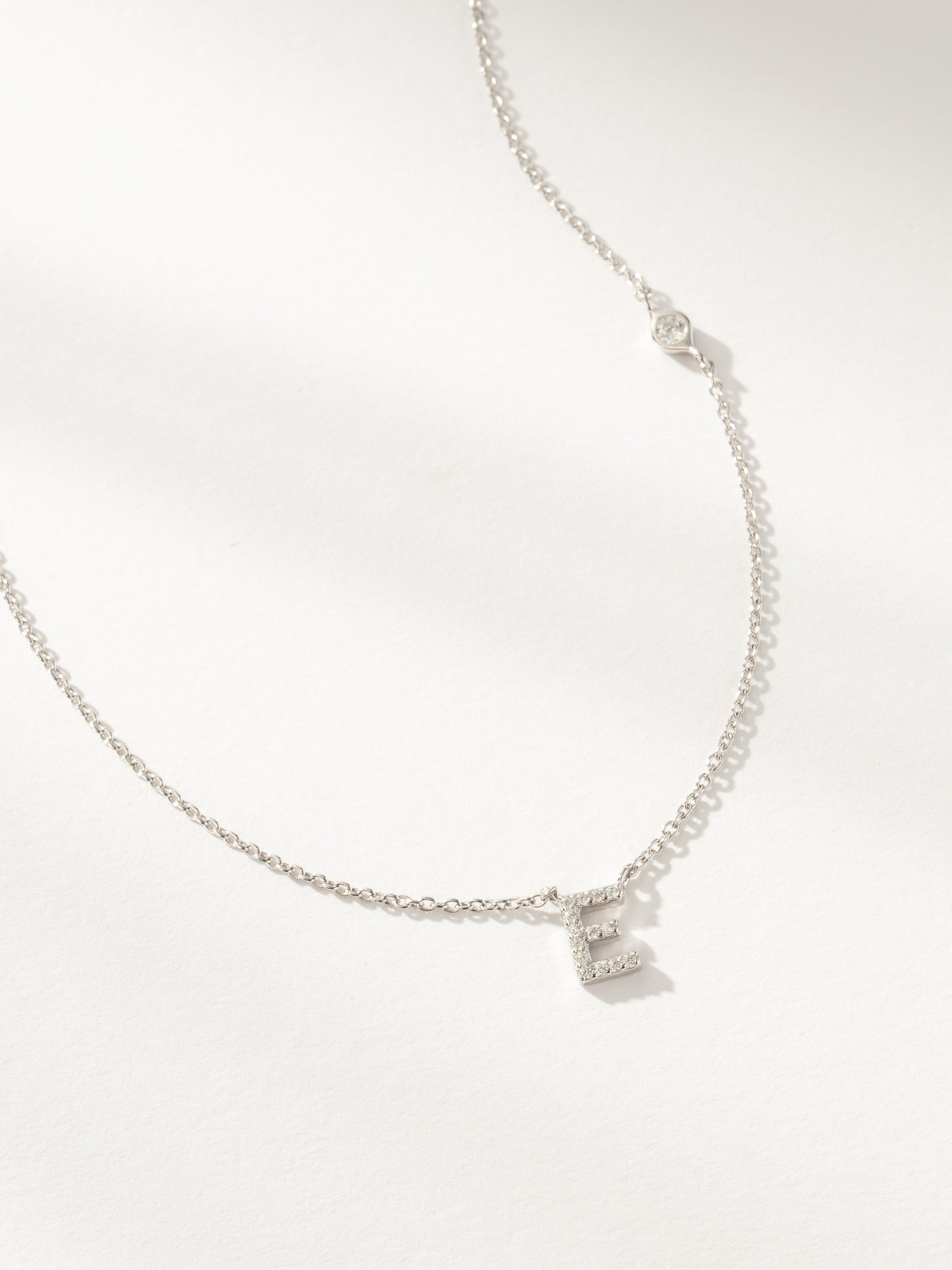 Pavé Initial Necklace | Sterling Silver E | Product Image | Uncommon James