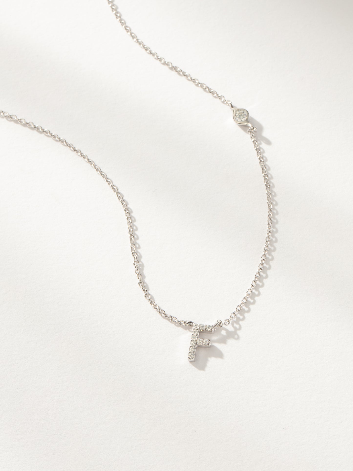 Pavé Initial Necklace | Sterling Silver F | Product Image | Uncommon James