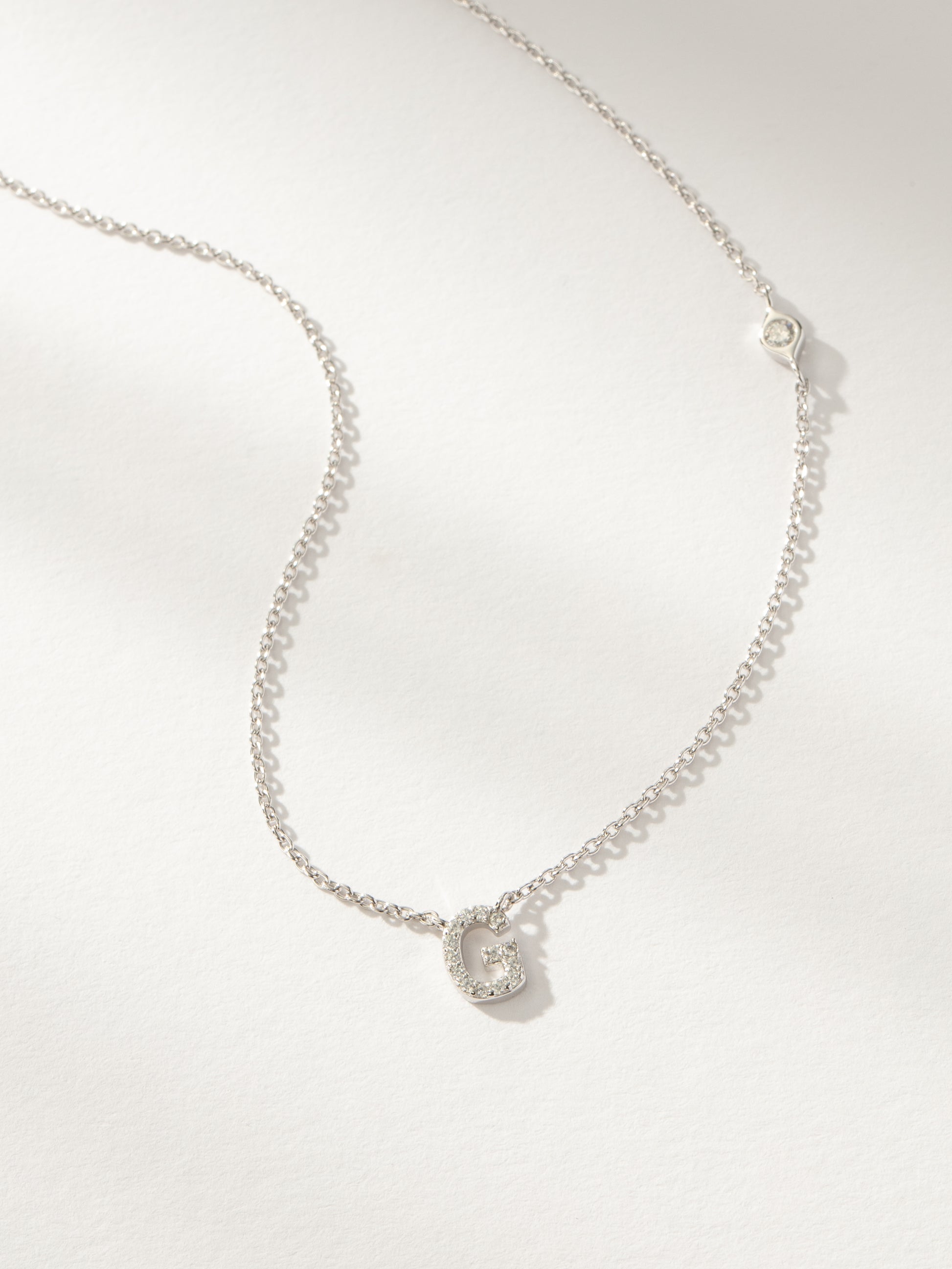 Pavé Initial Necklace | Sterling Silver G | Product Image | Uncommon James