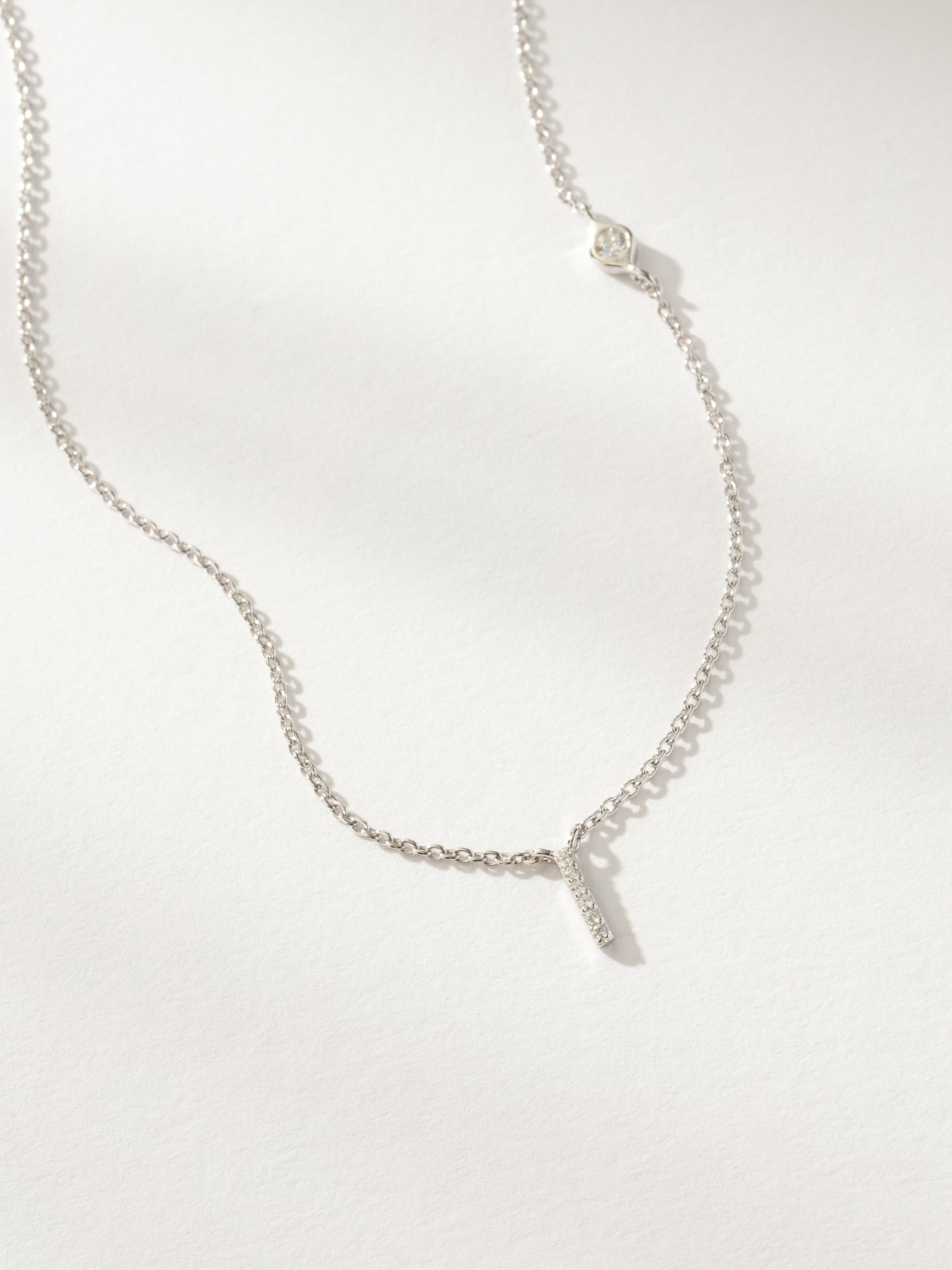 Pavé Initial Necklace | Sterling Silver I | Product Image | Uncommon James