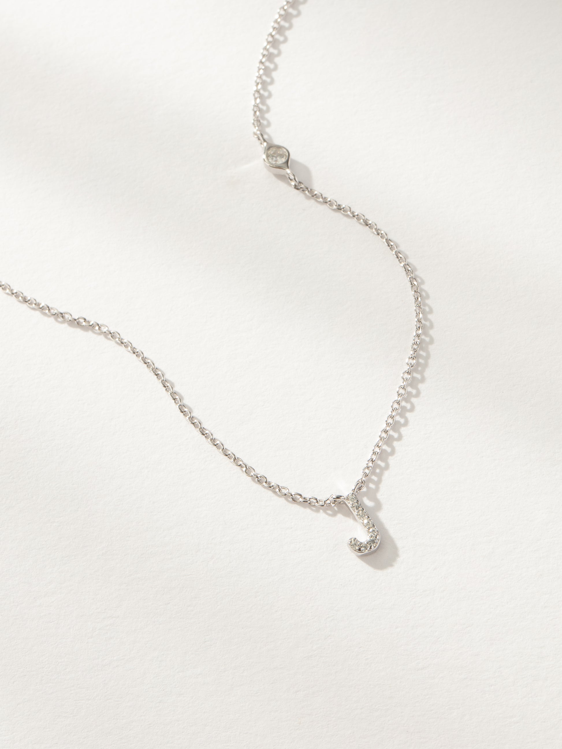 Pavé Initial Necklace | Sterling Silver J | Product Image | Uncommon James