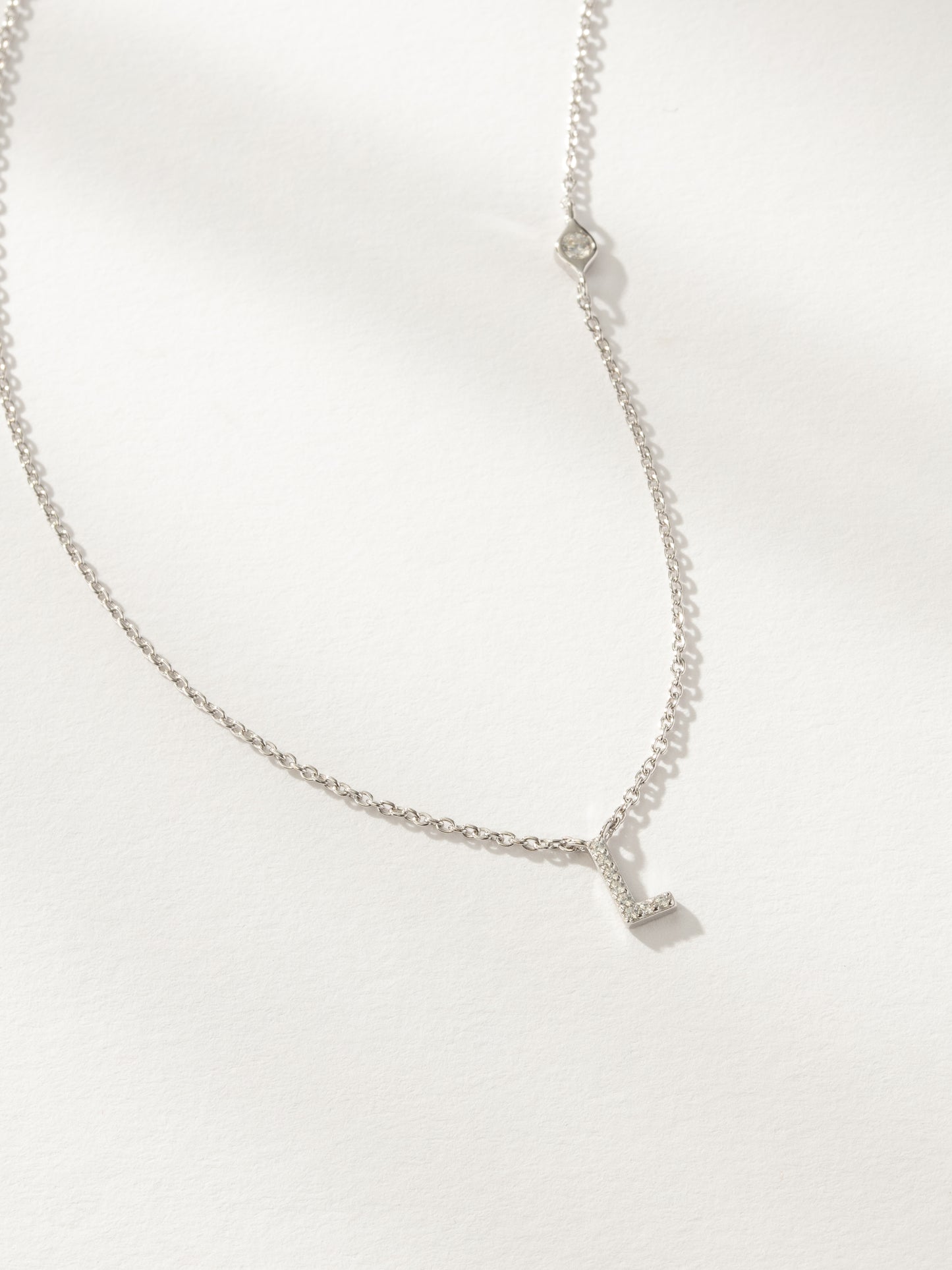 Pavé Initial Necklace | Sterling Silver L | Product Image | Uncommon James