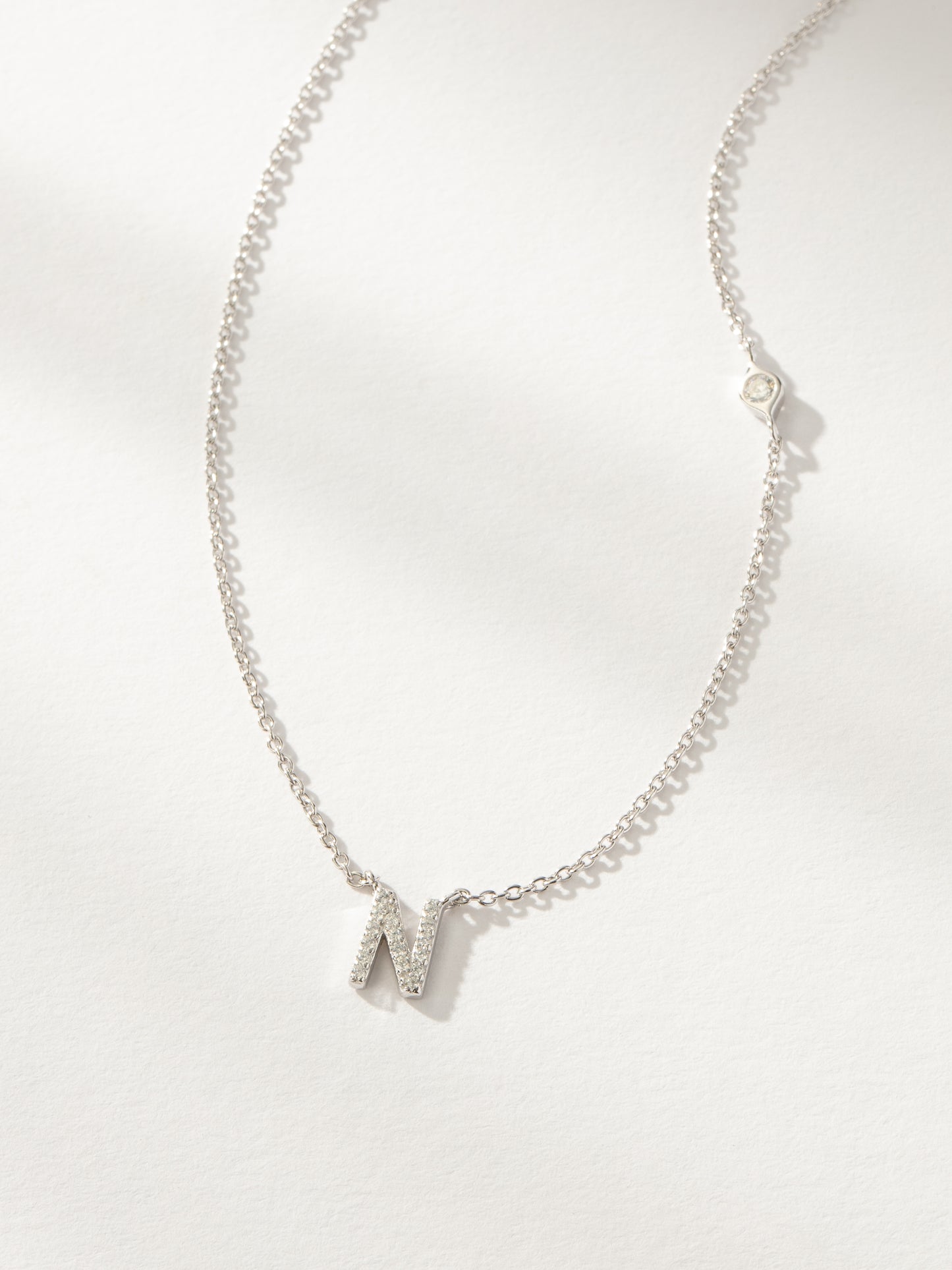 Pavé Initial Necklace | Sterling Silver N | Product Image | Uncommon James