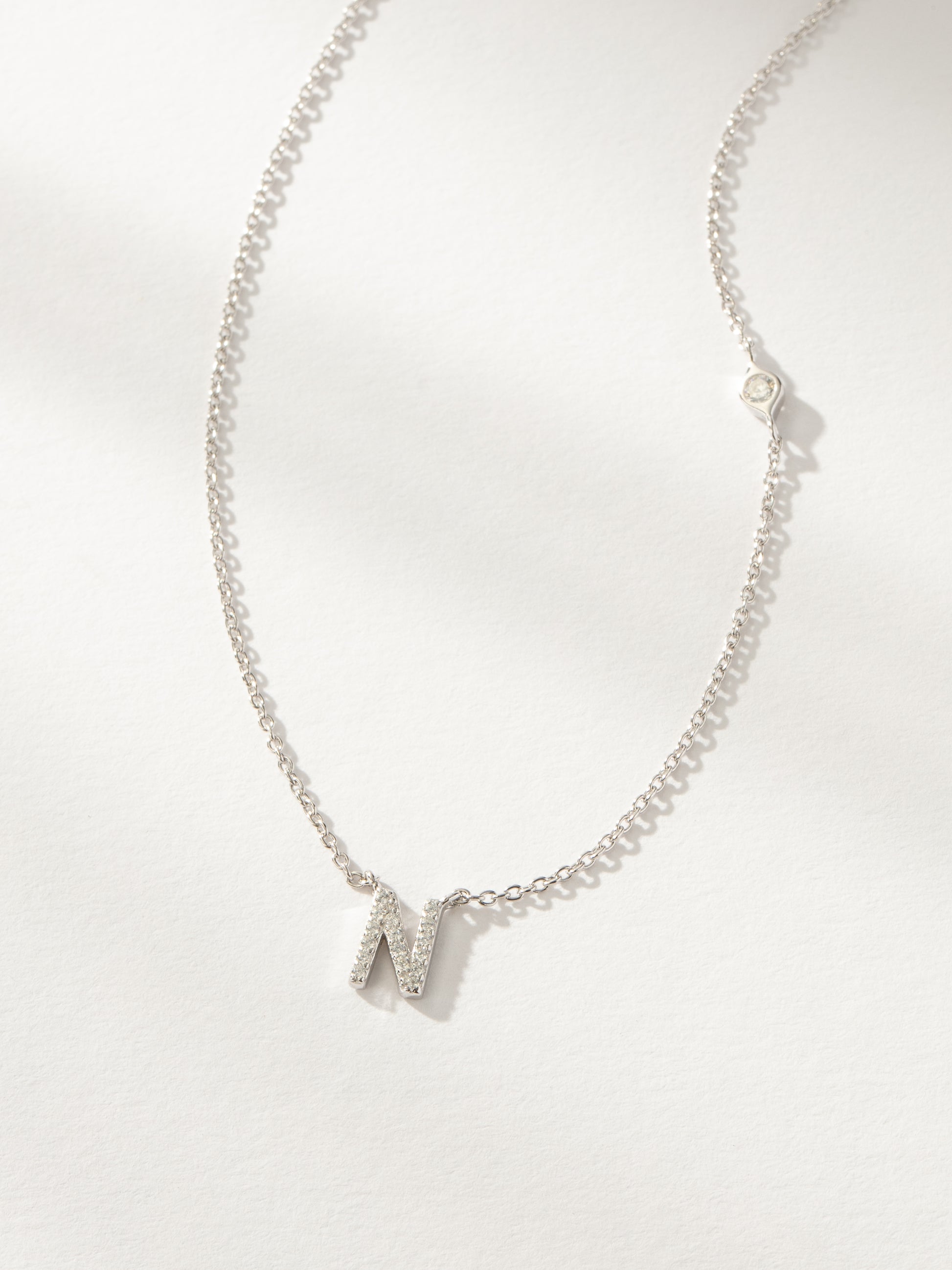 Pavé Initial Necklace | Sterling Silver N | Product Image | Uncommon James