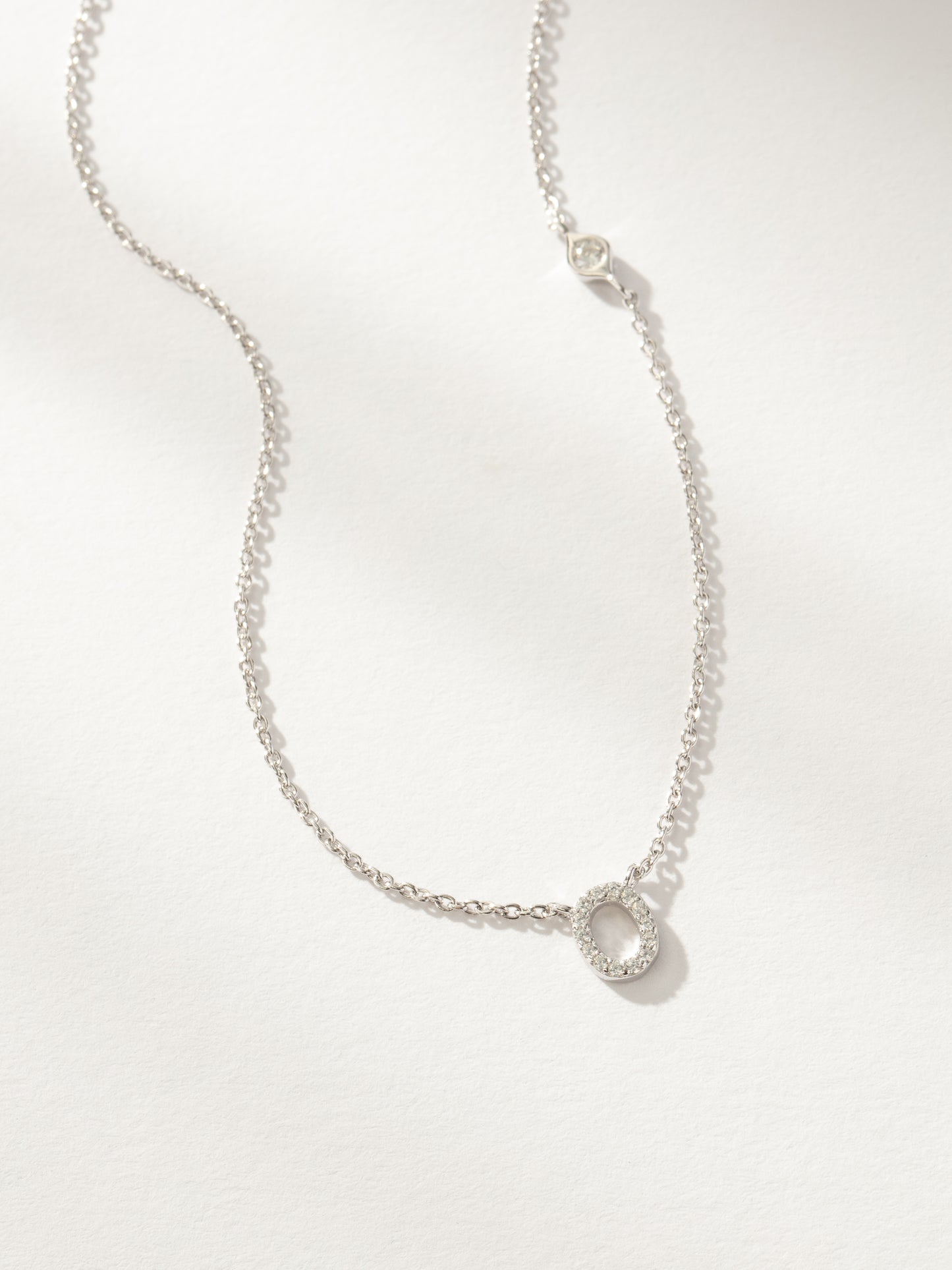 Pavé Initial Necklace | Sterling Silver O | Product Image | Uncommon James