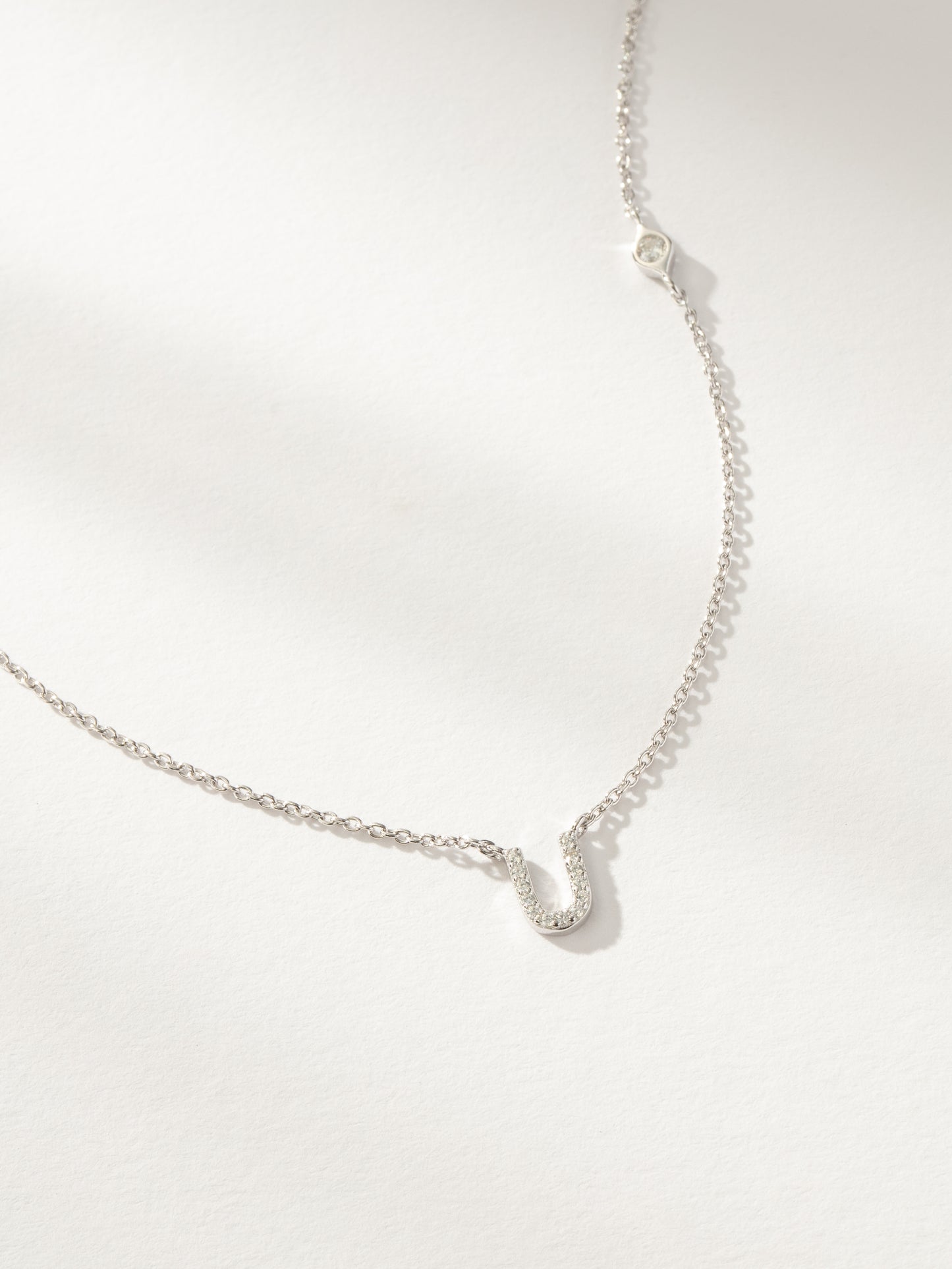 Pavé Initial Necklace | Sterling Silver U | Product Image | Uncommon James