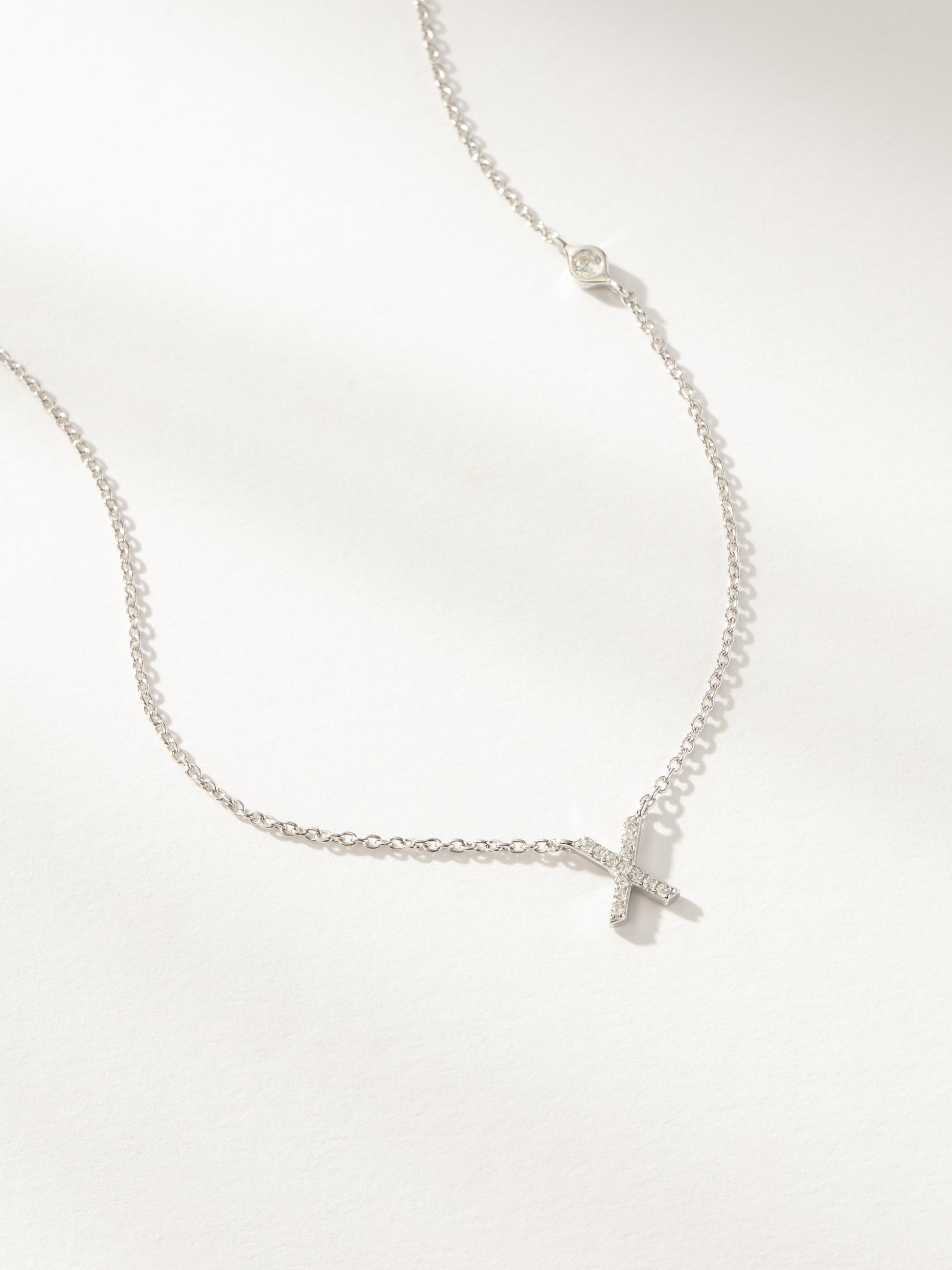 Pavé Initial Necklace | Sterling Silver X | Product Image | Uncommon James