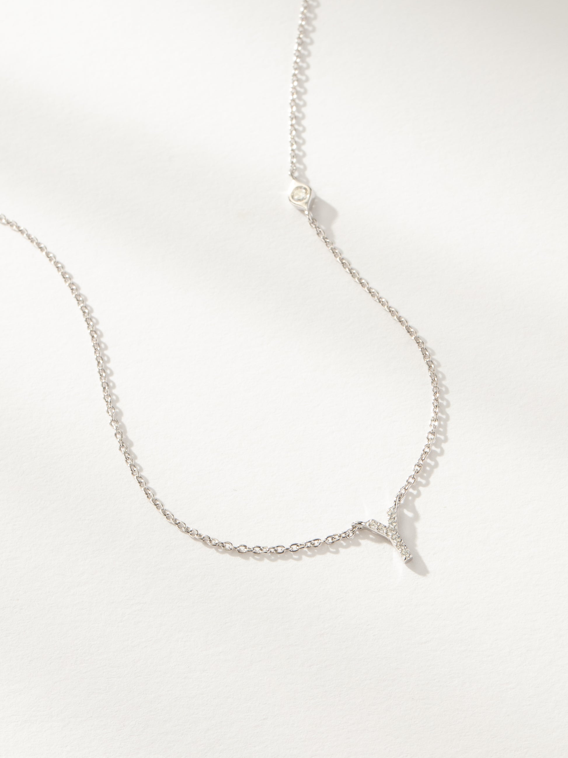 Pavé Initial Necklace | Sterling Silver Y | Product Image | Uncommon James