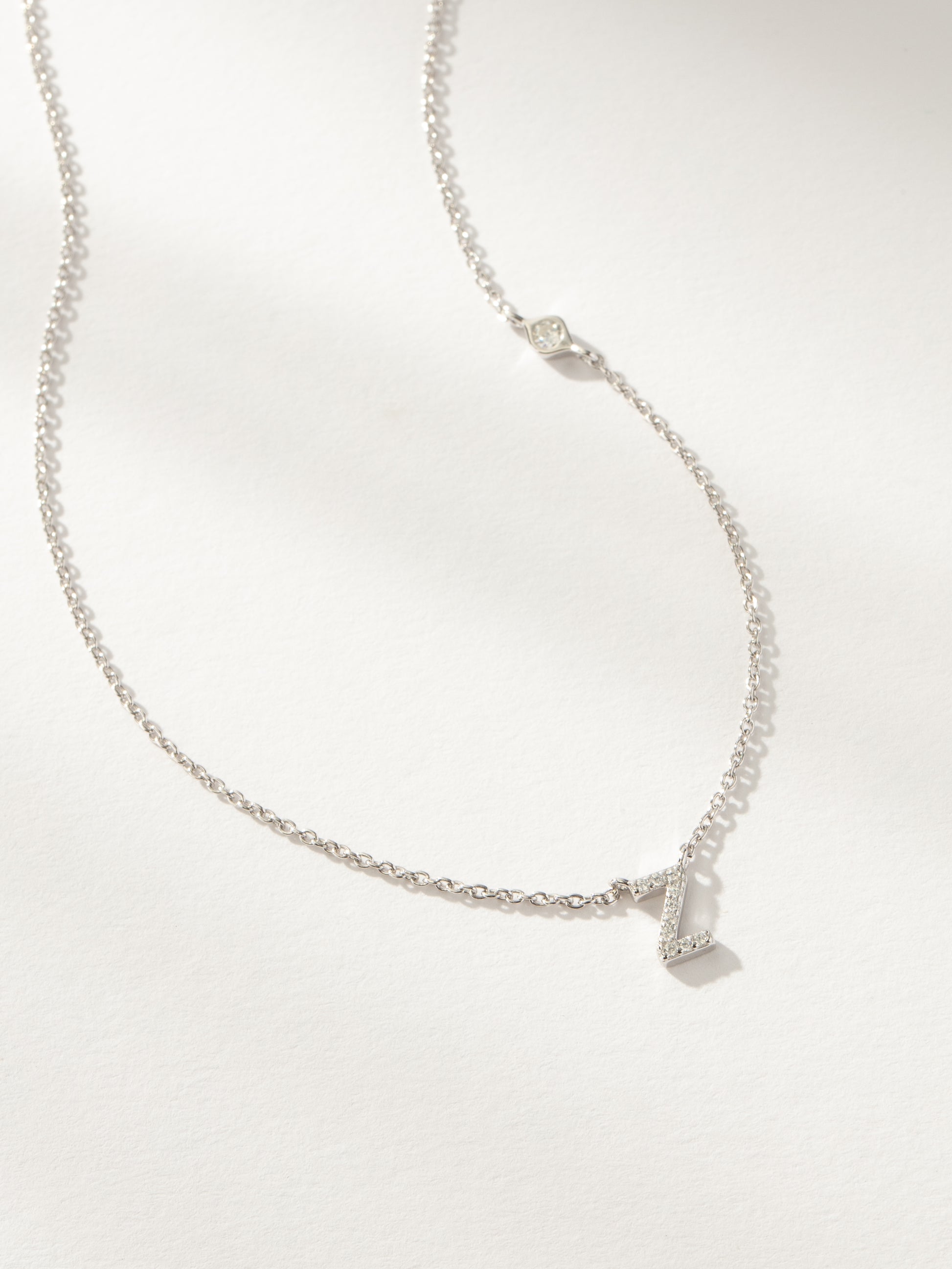 Pavé Initial Necklace | Sterling Silver Z | Product Image | Uncommon James