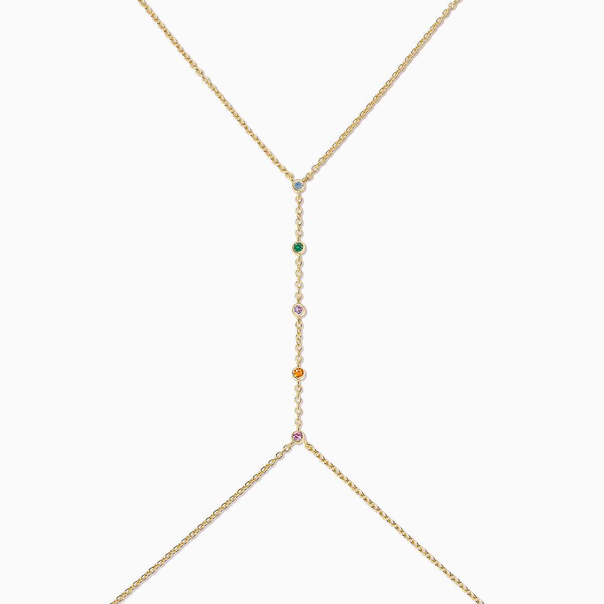 Rainbow Gem Body Chain | Gold | Product Detail Image 2 | Uncommon James