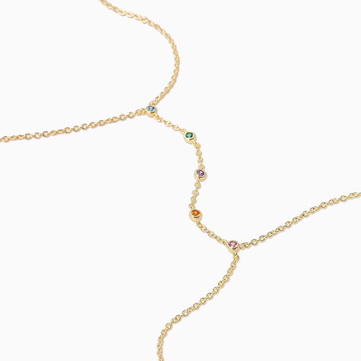 Rainbow Gem Body Chain | Gold | Product Detail Image | Uncommon James