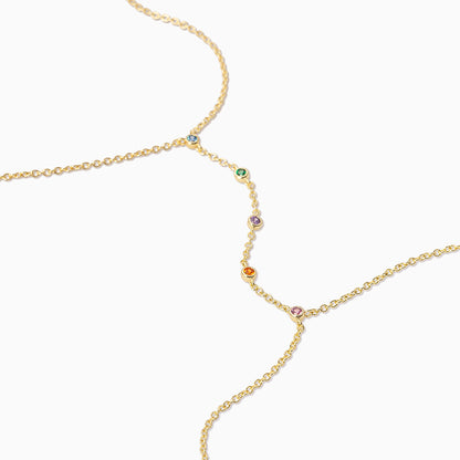["Rainbow Gem Body Chain ", " Gold ", " Product Detail Image ", " Uncommon James"]