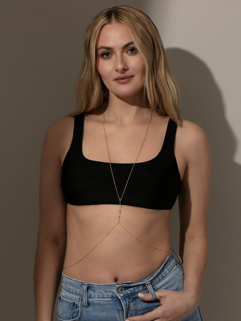 Rainbow Gem Body Chain in Gold Uncommon James