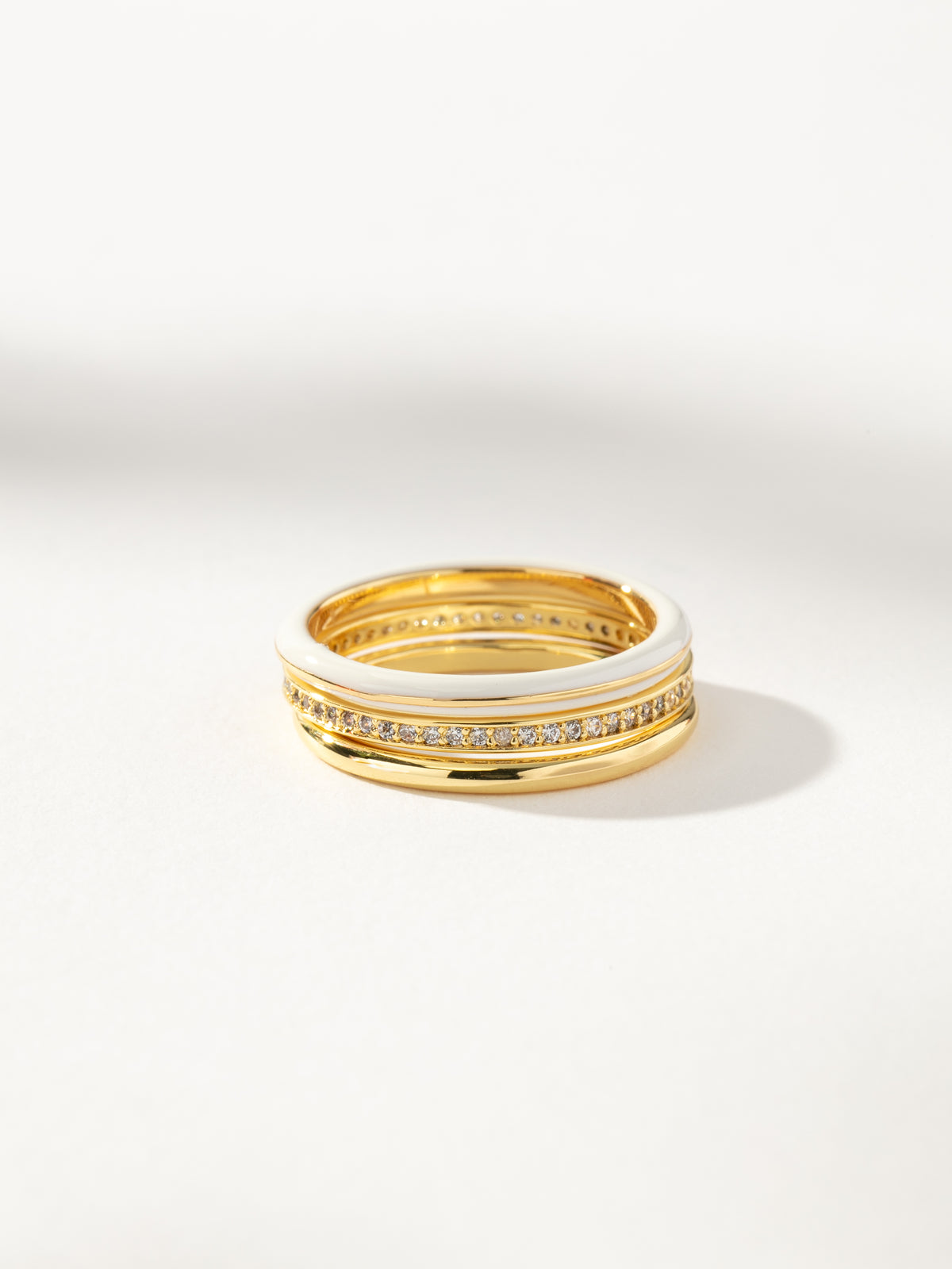 Gold + White Hot Forever Ring Stack Set of 3 | Uncommon James