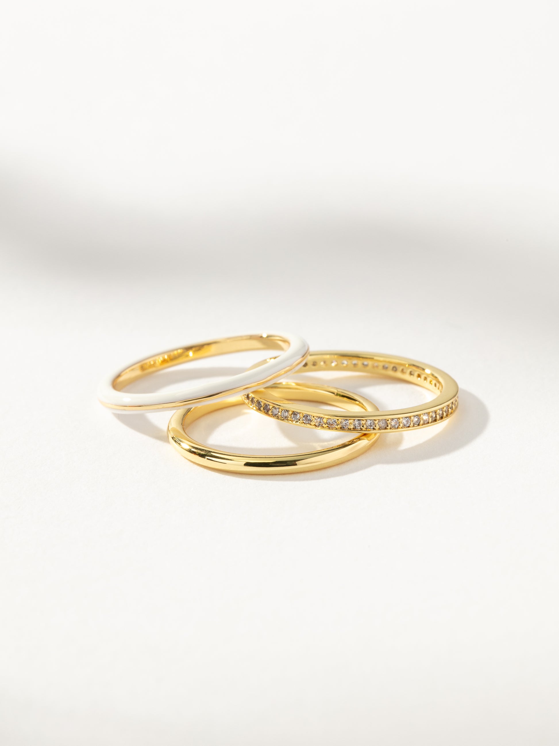 White Hot Forever Ring (Set of 3) | Gold | Product Detail Image | Uncommon James