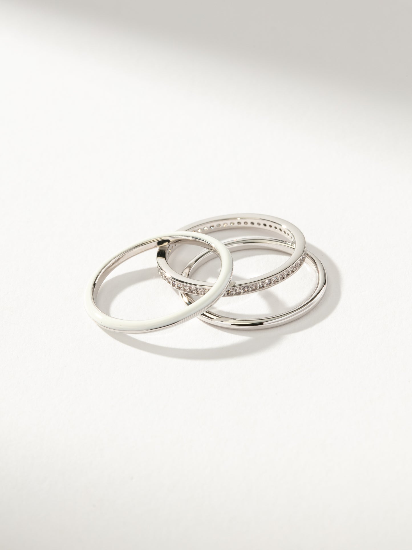 White Hot Forever Ring (Set of 3) | Silver | Product Detail Image | Uncommon James