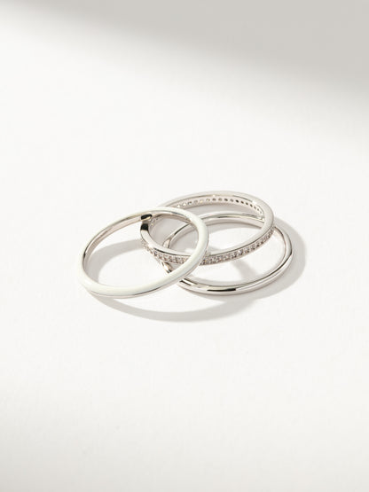 ["White Hot Forever Ring (Set of 3) ", " Silver ", " Product Detail Image ", " Uncommon James"]