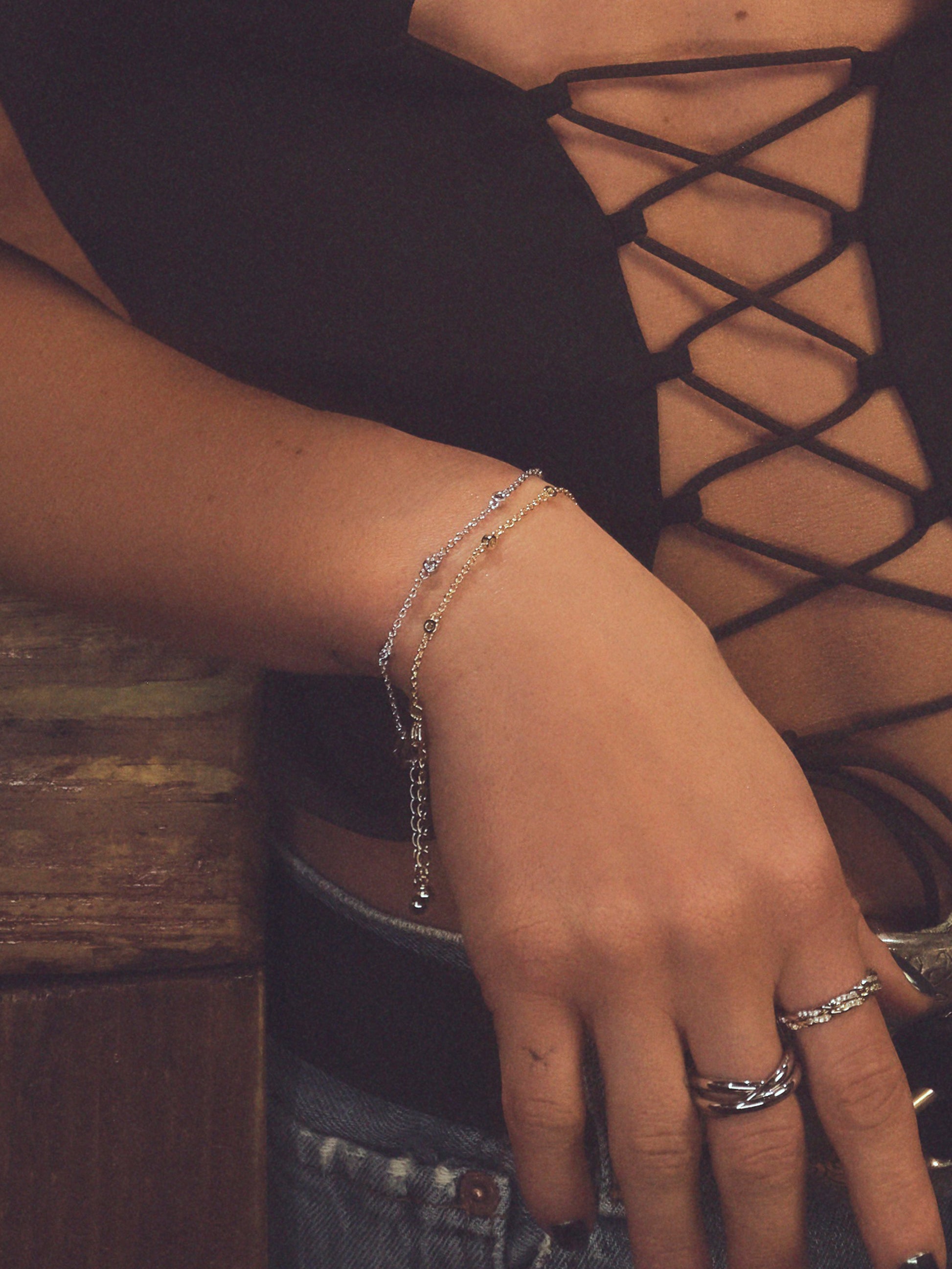 Gold Everyday Glam Bracelet Gem and Chain Bracelet Uncommon James