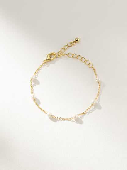 Pearl and Chain Bracelet | Gold | Product Image | Uncommon James