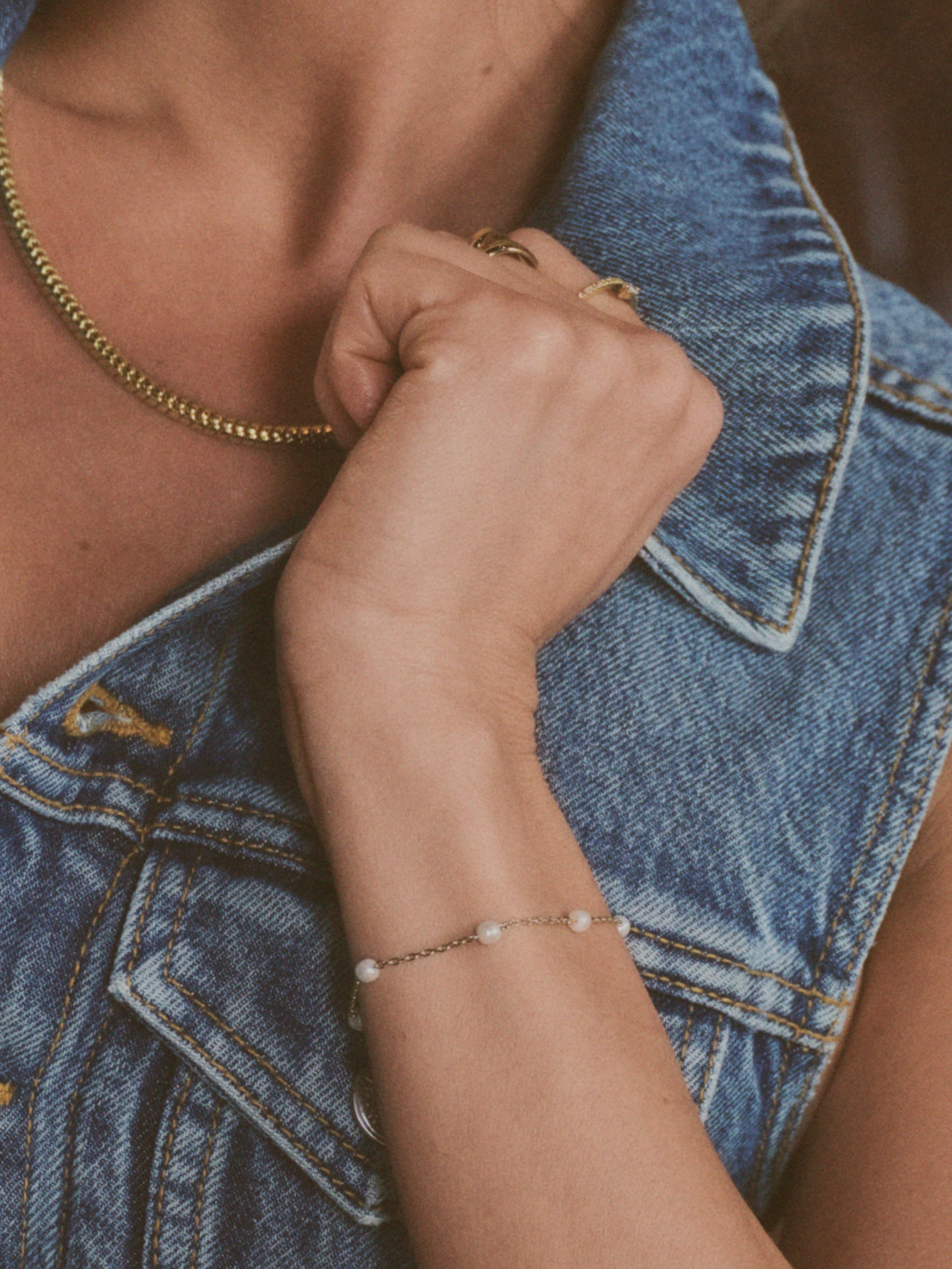 Gold Pearl and Chain Bracelet | Pearl Bracelet | Uncommon James