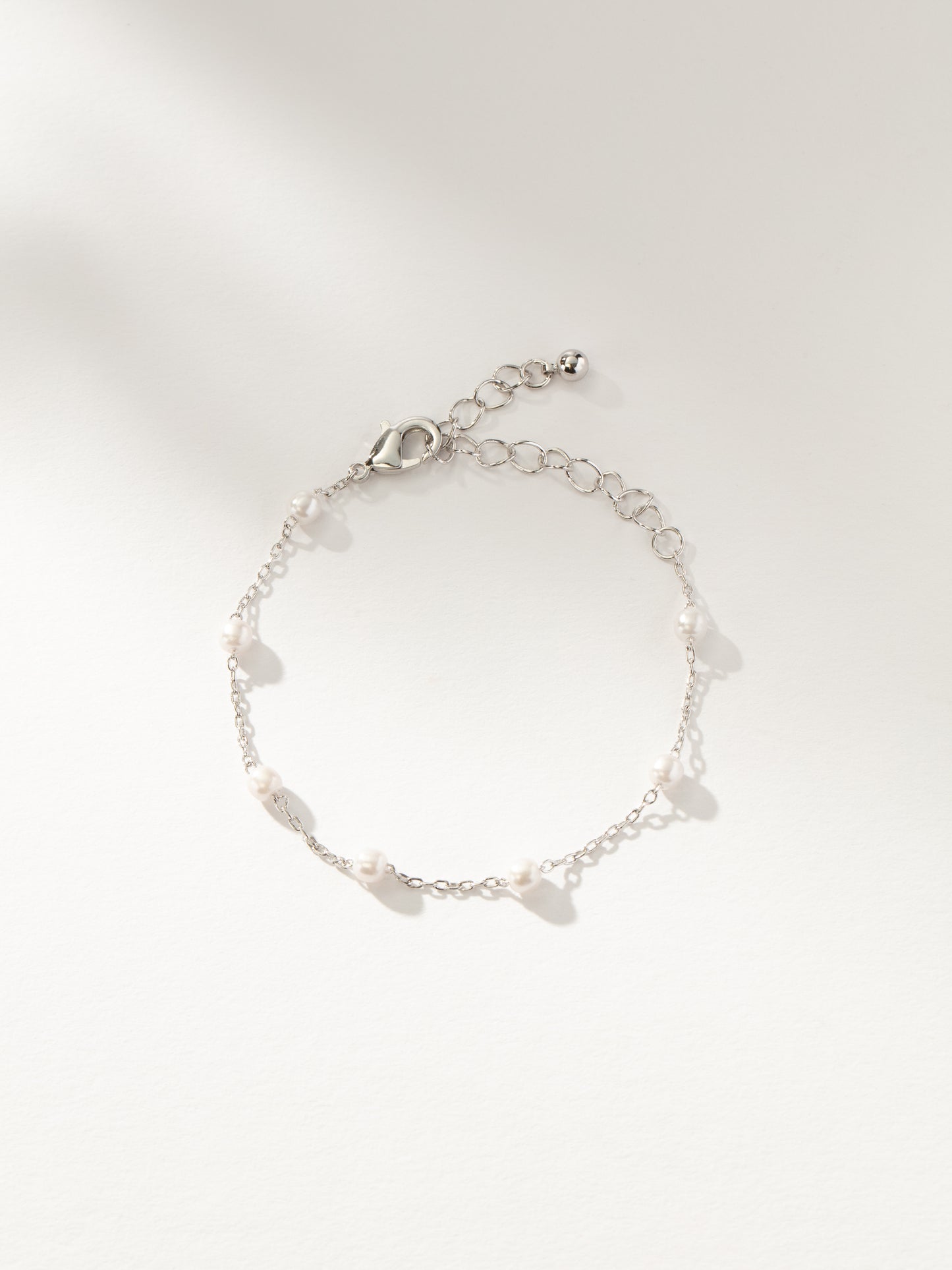 Pearl and Chain Bracelet | Silver | Product Image | Uncommon James