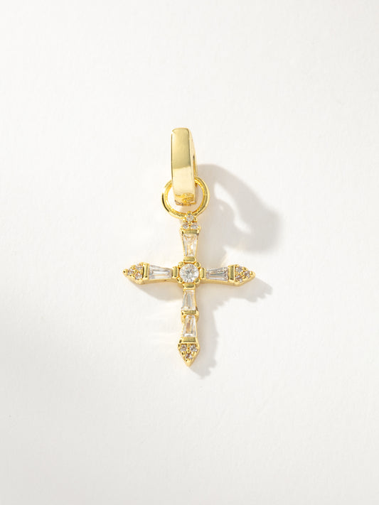 Crystalized Cross Pendant Charm | Gold | Product Image | Uncommon James