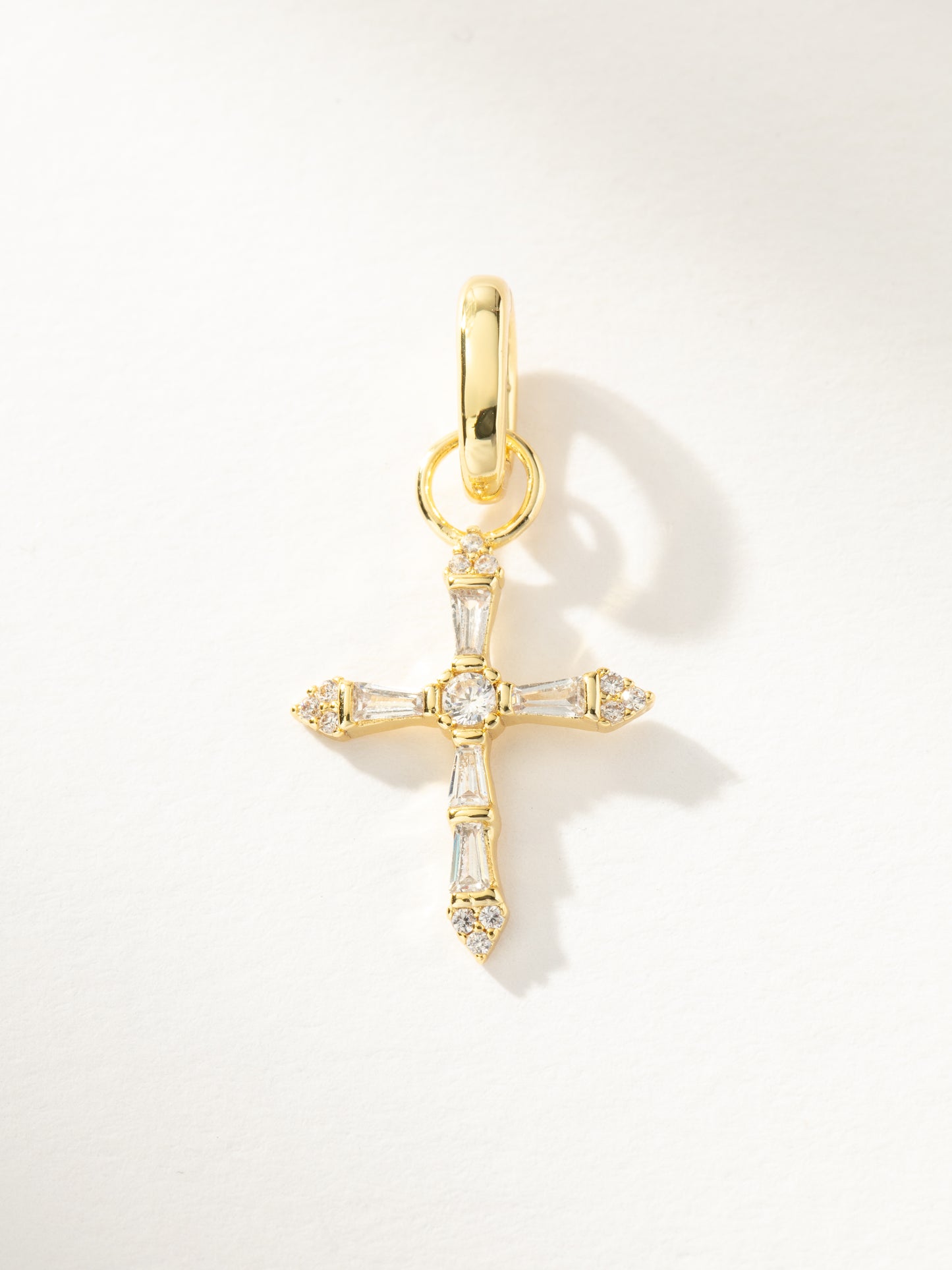 Crystalized Cross Pendant Charm | Gold | Product Image | Uncommon James