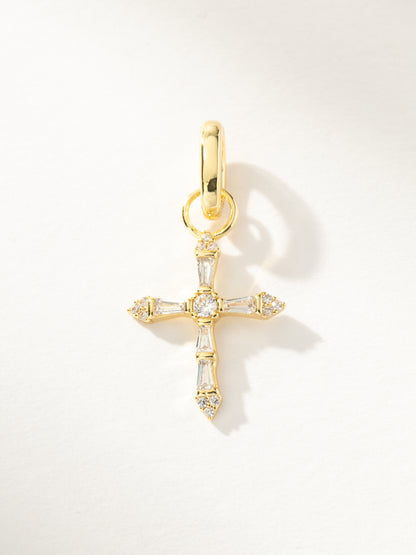 Crystalized Cross Pendant Charm | Gold | Product Image | Uncommon James