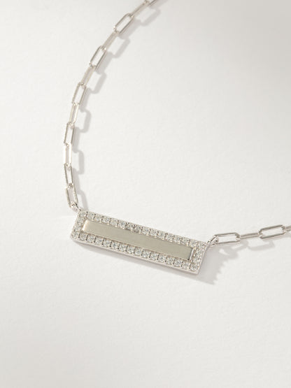 ["Pavé Bar And Chain Necklace"]