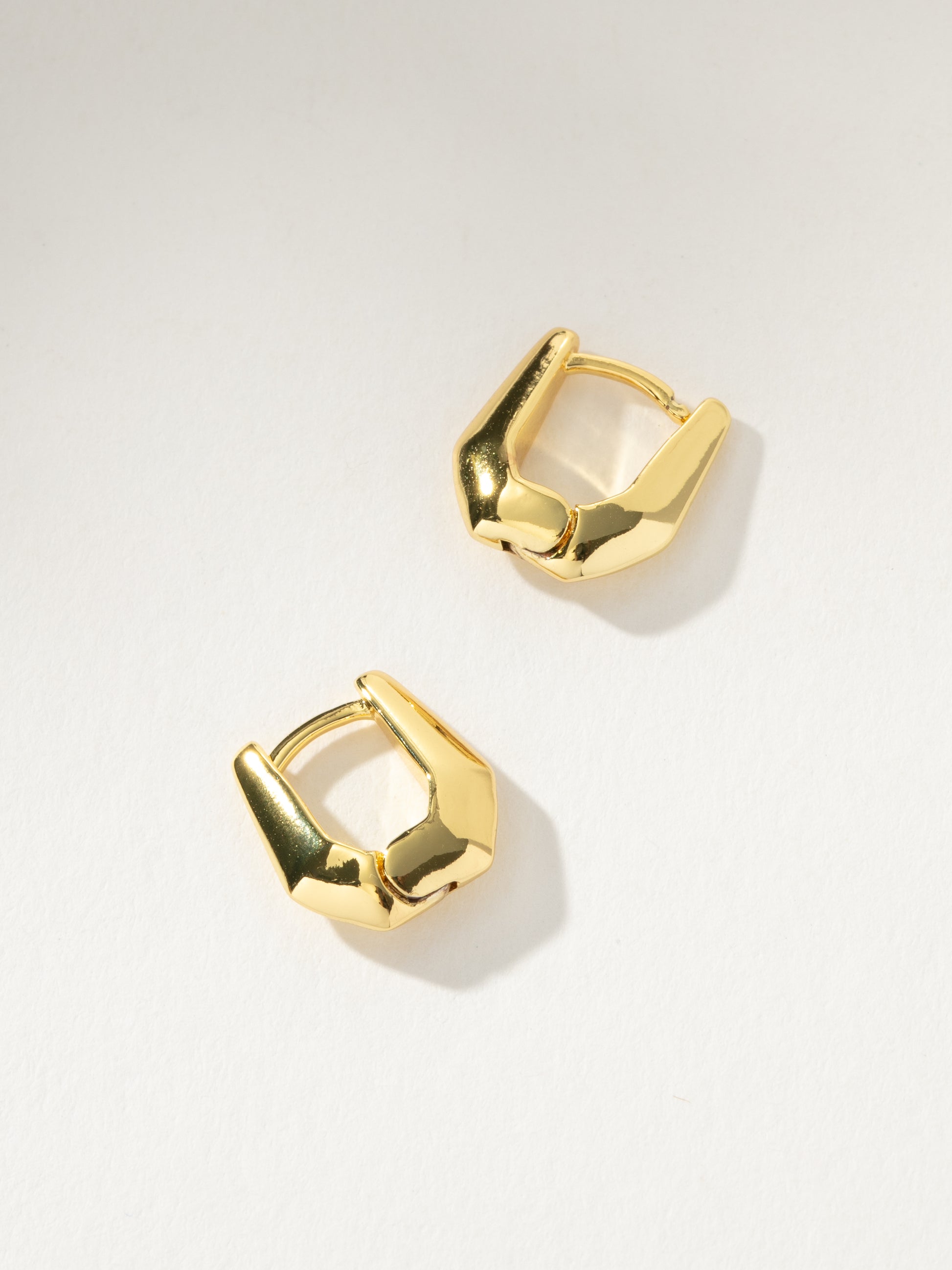 Box Huggie Earrings | Gold | Product Image | Uncommon James