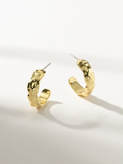 Crushed Hoop Earrings | Gold | Product Image | Uncommon James