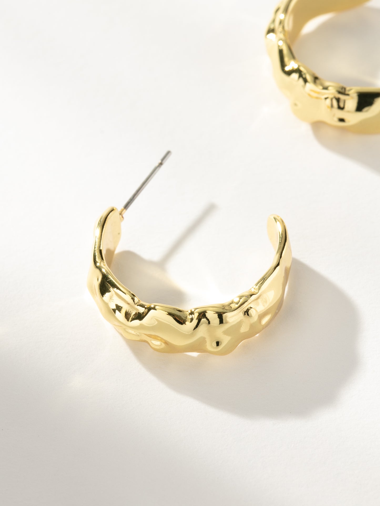 Crushed Hoop Earrings | Gold | Product Image | Uncommon James